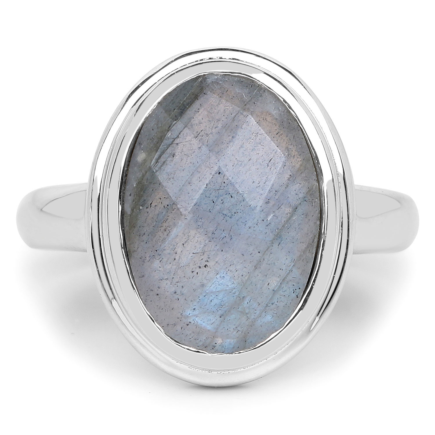 4.73 Carat Genuine Labradorite .925 Sterling Silver Ring