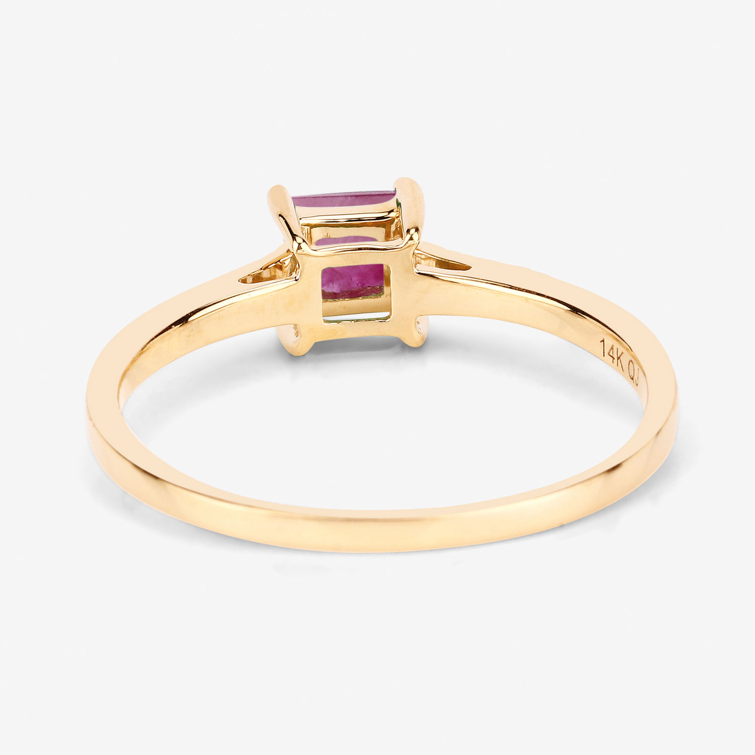 0.67 ct. tw. Genuine Ruby And White Diamond Bridge Ring In 14K Yellow Gold - Bild 8 von 10