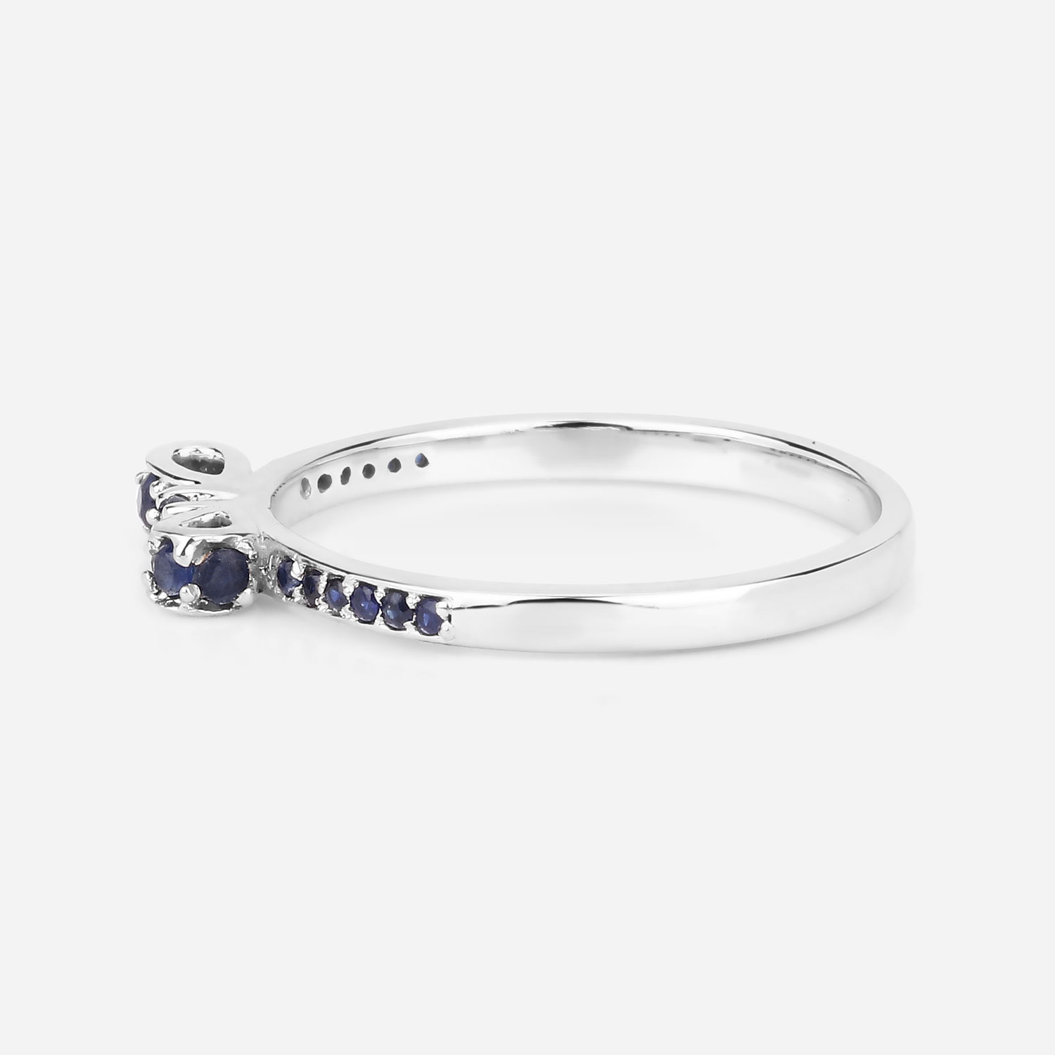 0.31 Carat Genuine Blue Sapphire 14K White Gold Ring