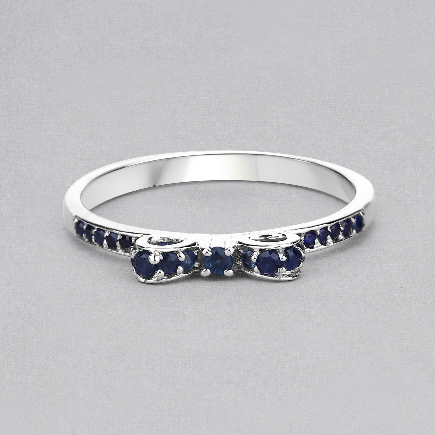 0.31 Carat Genuine Blue Sapphire 14K White Gold Ring