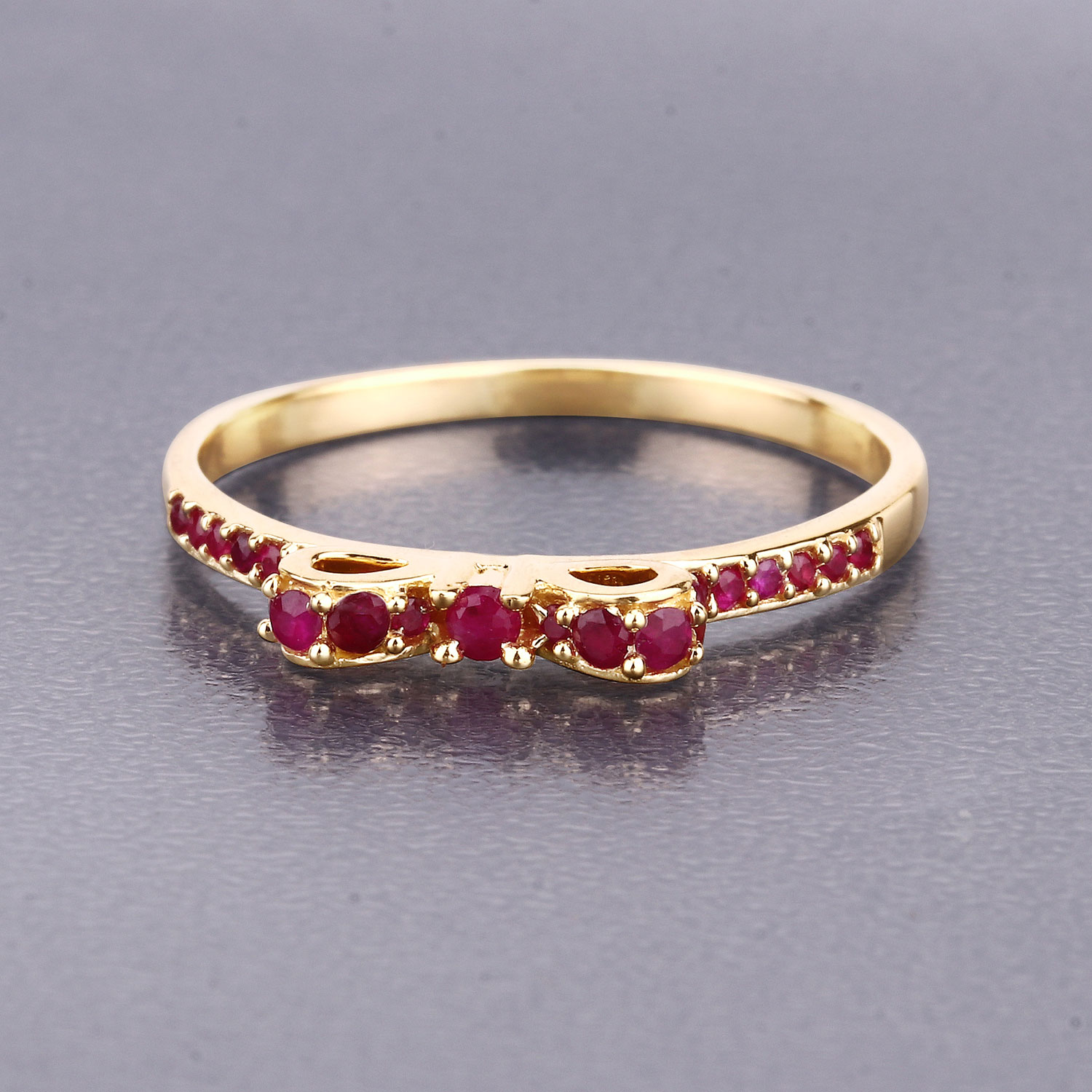 0.32 Carat Genuine Ruby 14K Yellow Gold Ring