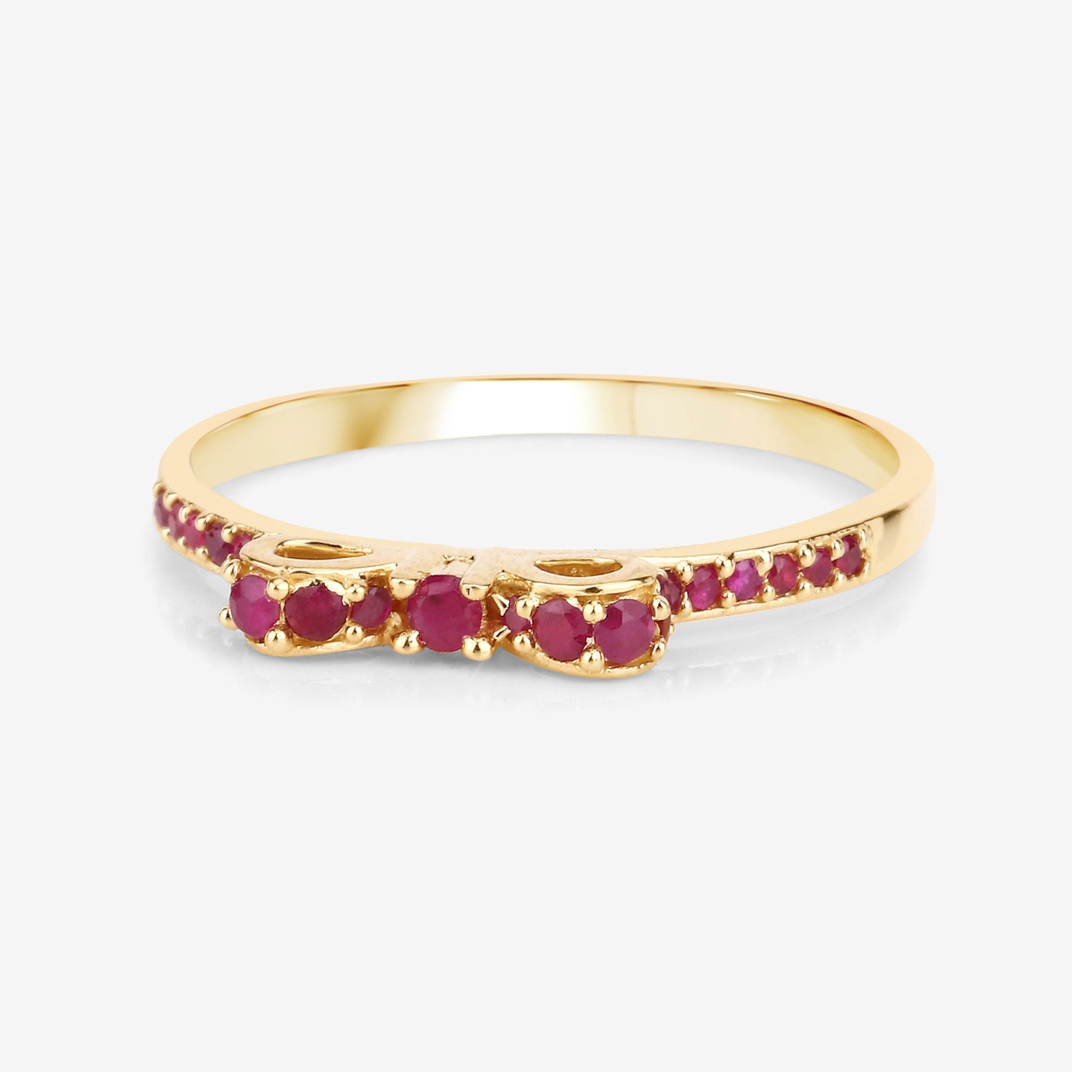 0.32 Carat Genuine Ruby 14K Yellow Gold Ring