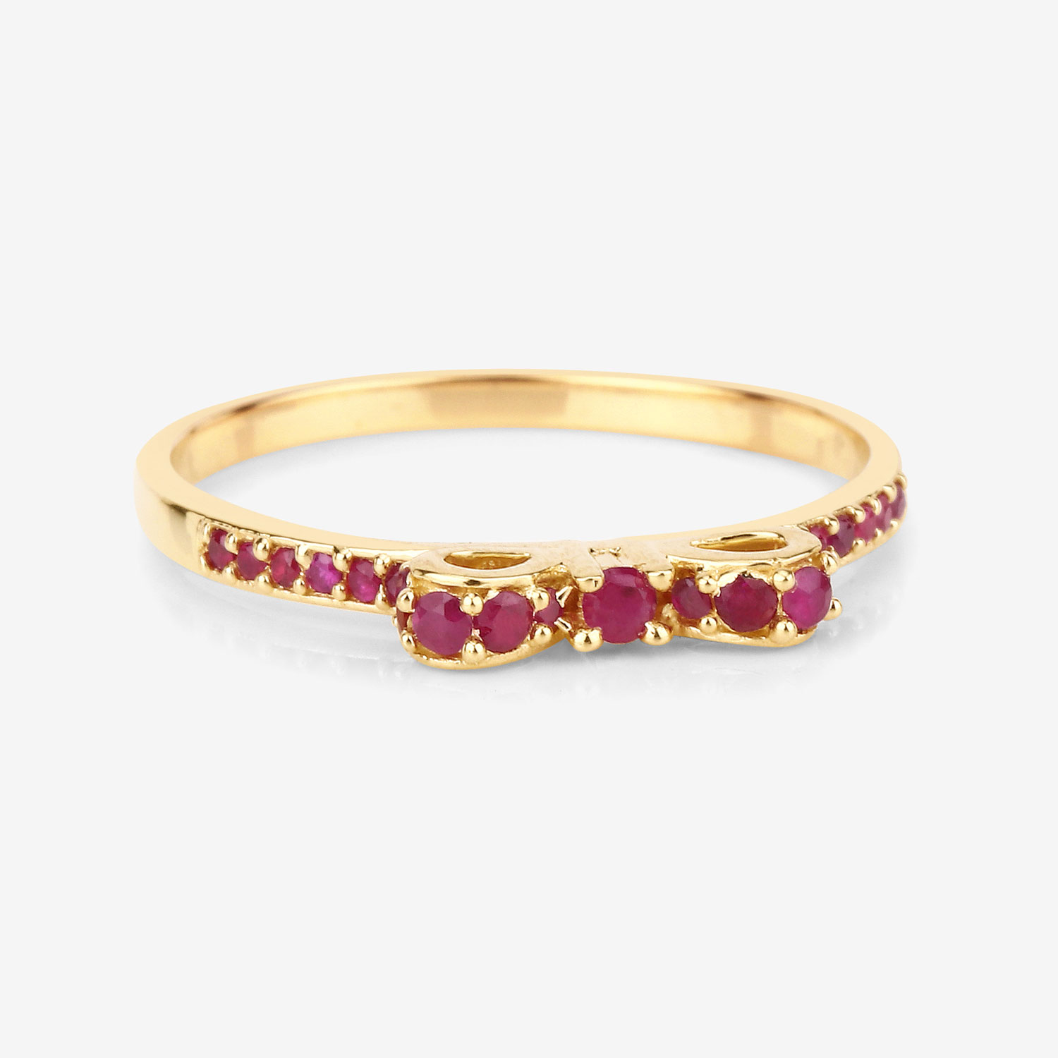 0.32 Carat Genuine Ruby 14K Yellow Gold Ring