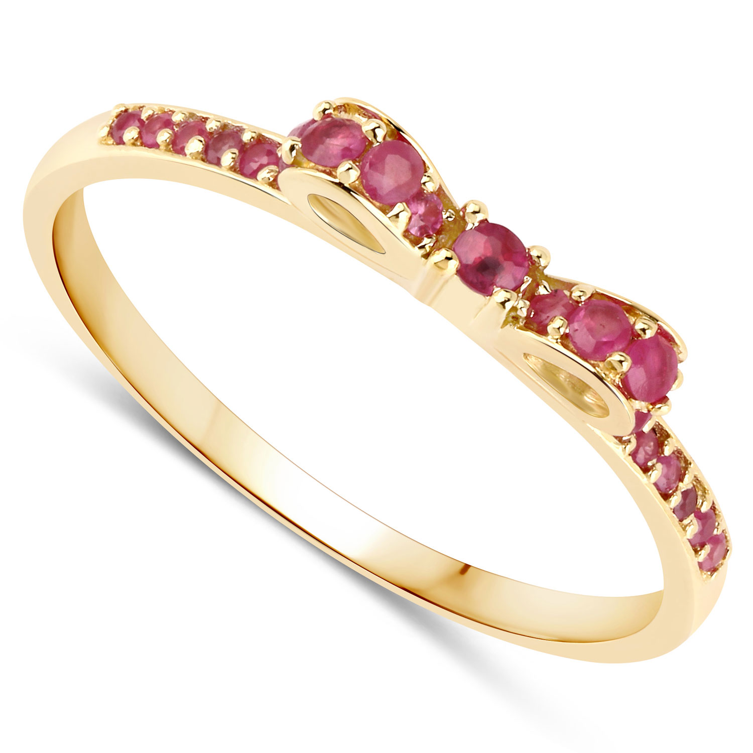 0.32 Carat Genuine Ruby 14K Yellow Gold Ring