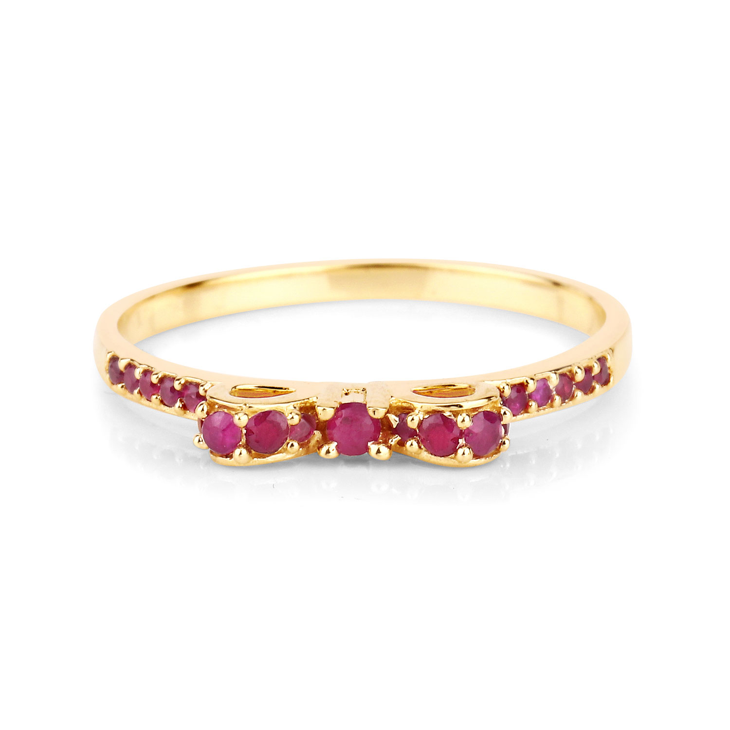 0.32 Carat Genuine Ruby 14K Yellow Gold Ring