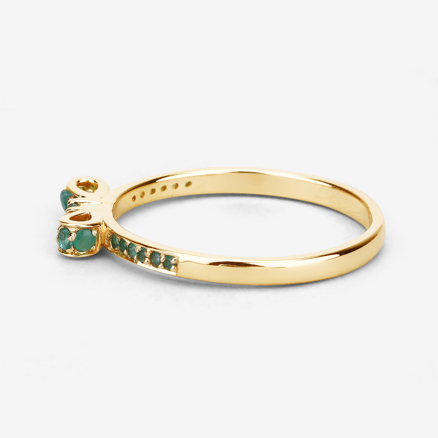0.27 Carat Genuine Zambian Emerald 14K Yellow Gold Ring