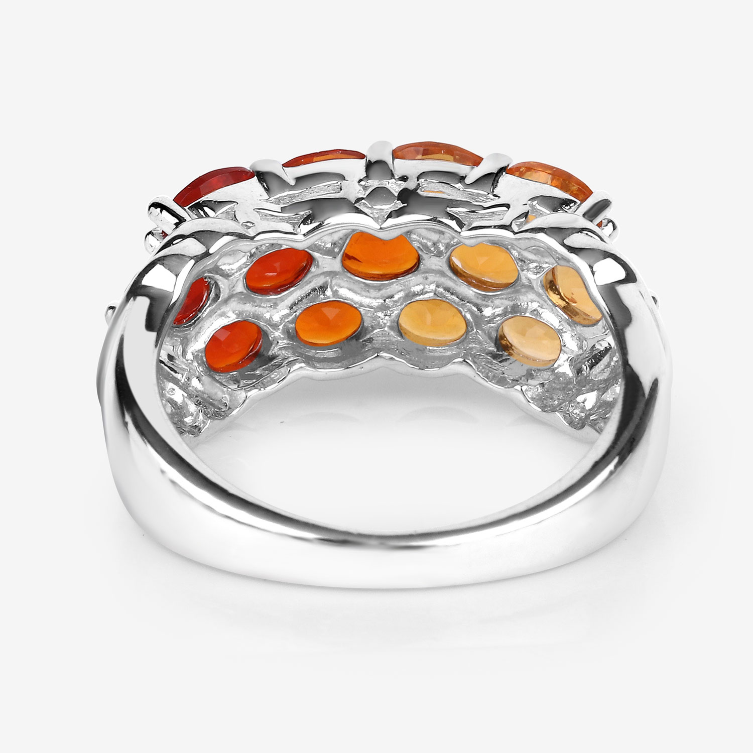 1.56 Carat Genuine Fire Opal .925 Sterling Silver Ring