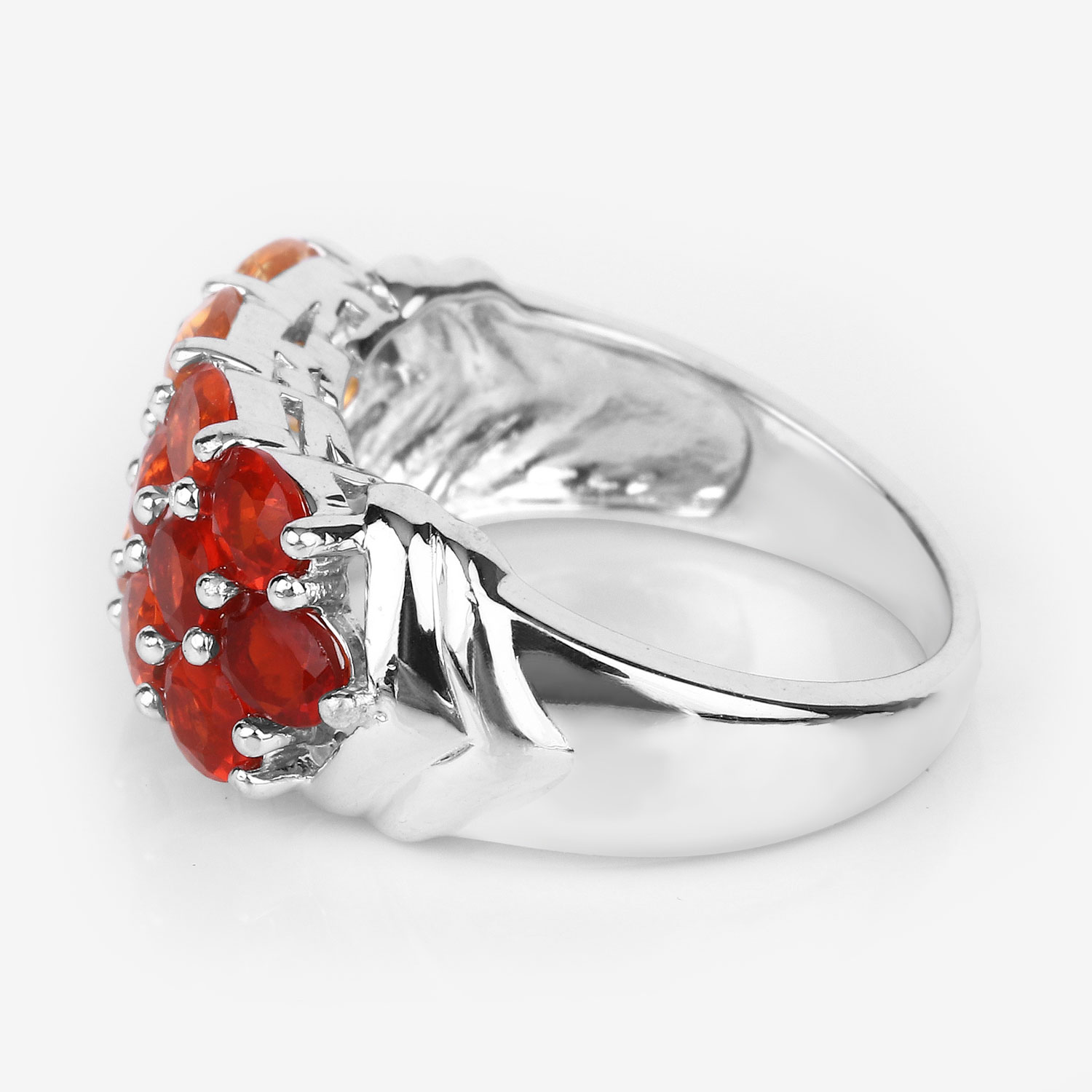 1.56 Carat Genuine Fire Opal .925 Sterling Silver Ring