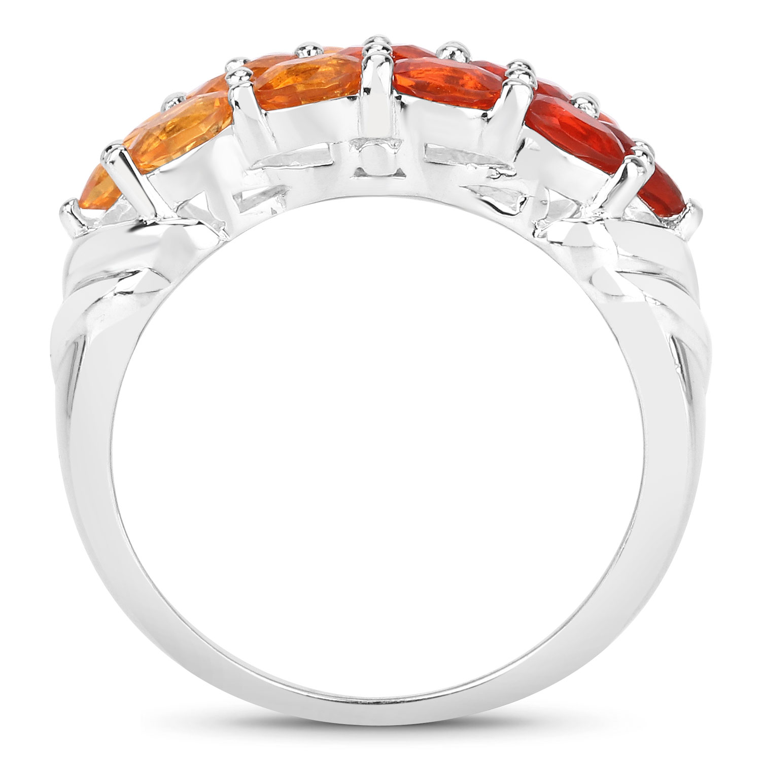1.56 Carat Genuine Fire Opal .925 Sterling Silver Ring