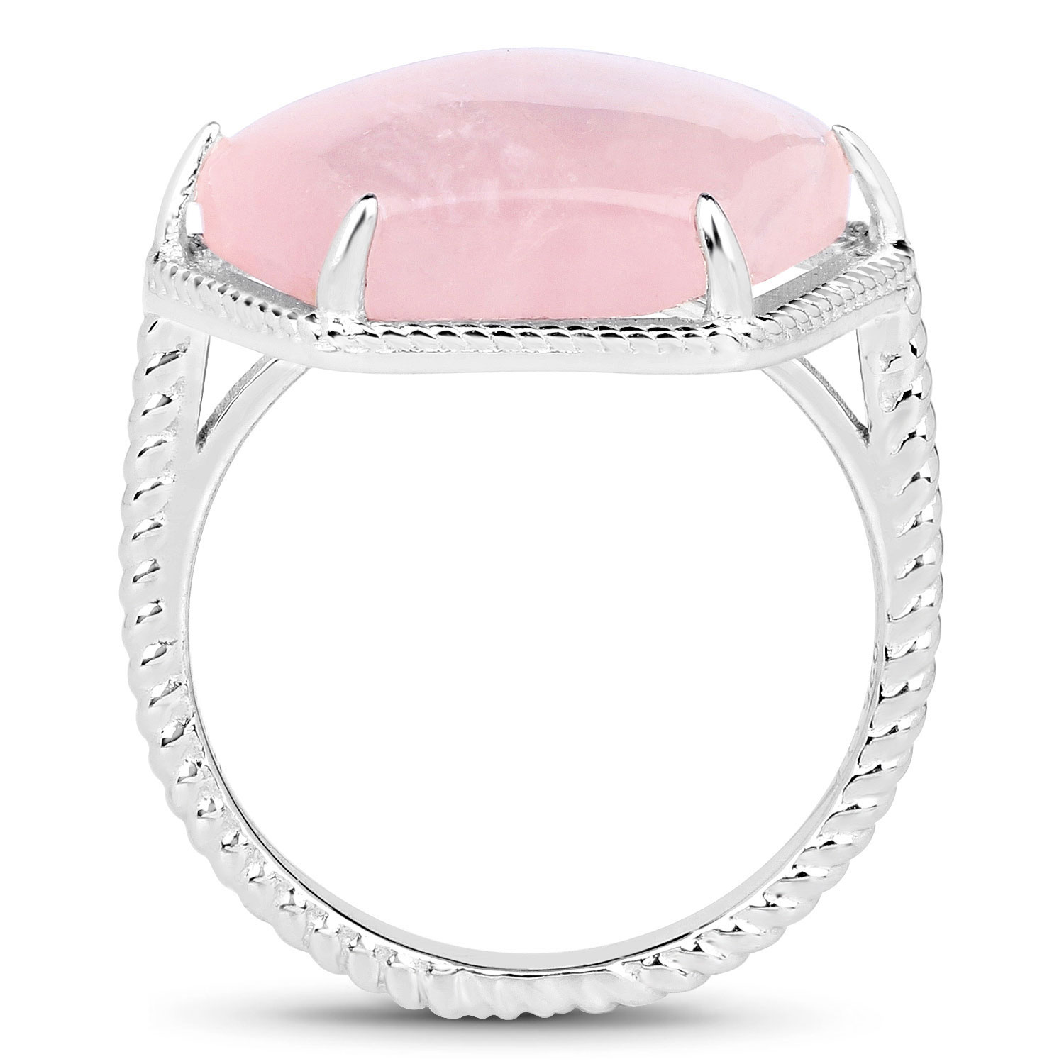 4.84 Carat Genuine Rose Quartz .925 Sterling Silver Ring