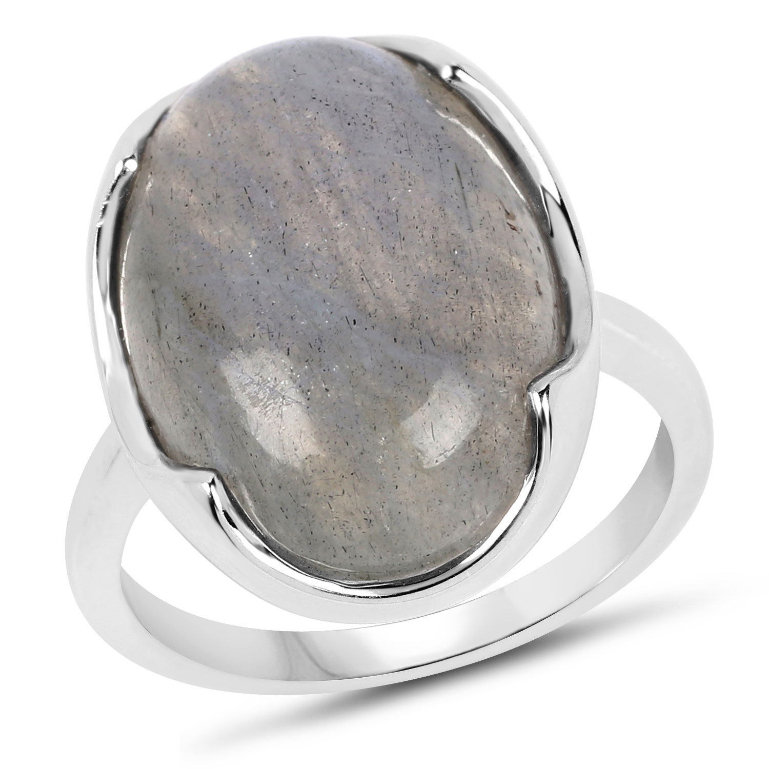 9.44 Carat Genuine Labradorite .925 Sterling Silver Ring