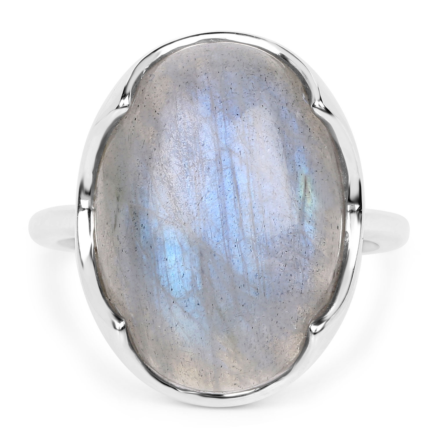 9.44 Carat Genuine Labradorite .925 Sterling Silver Ring