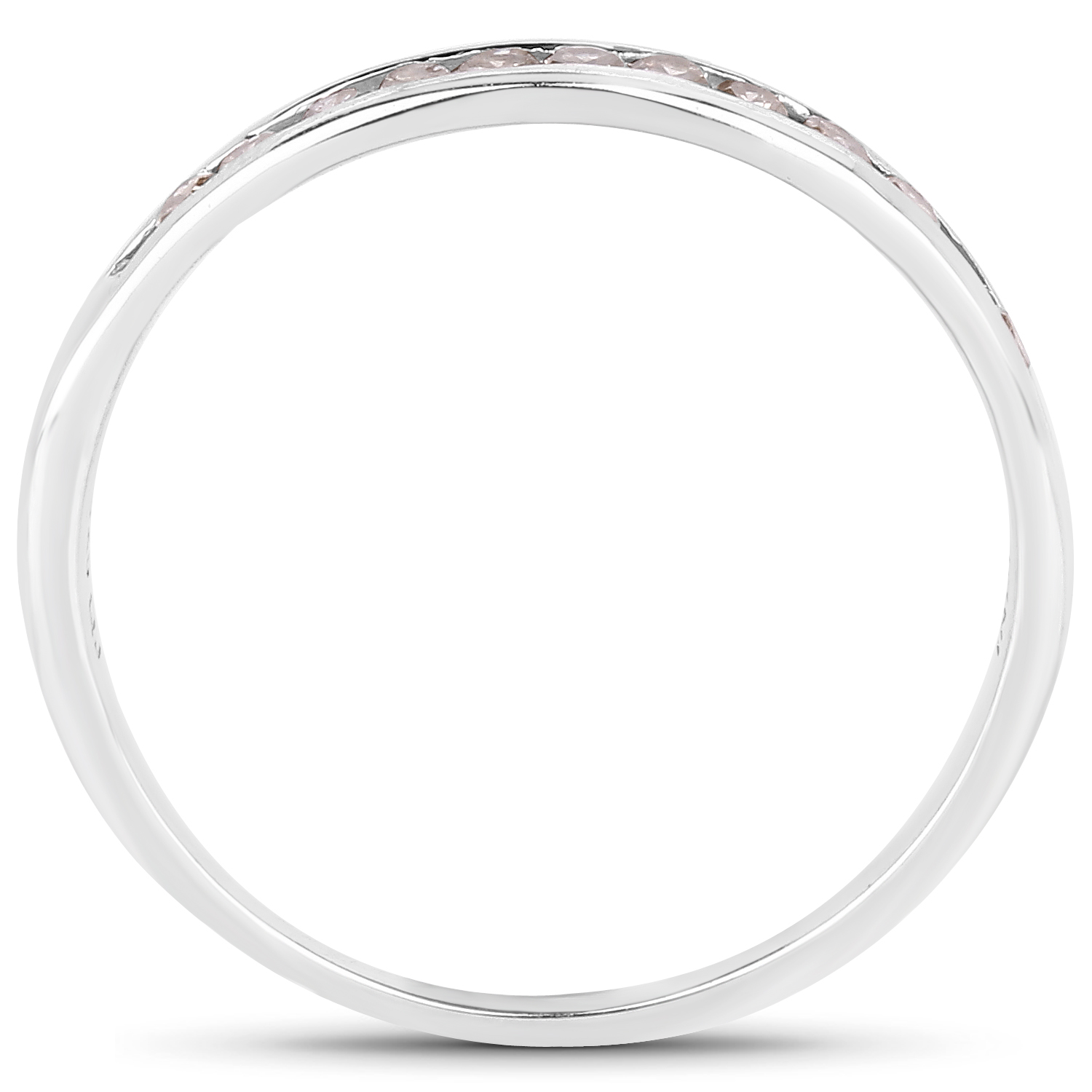 0.18 Carat Genuine Champagne Diamond .925 Sterling Silver Ring