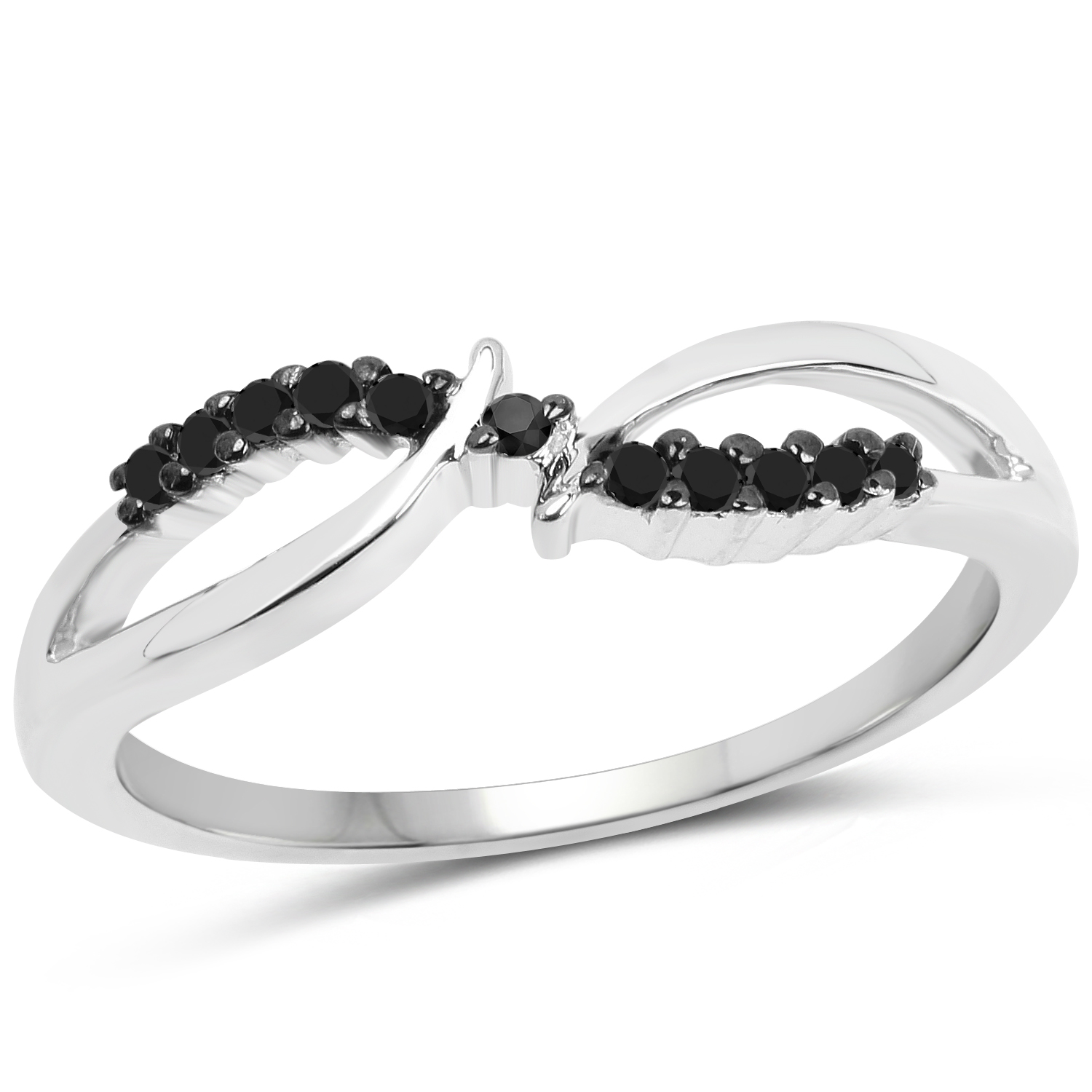 0.12 Carat Genuine Black Diamond .925 Sterling Silver Ring
