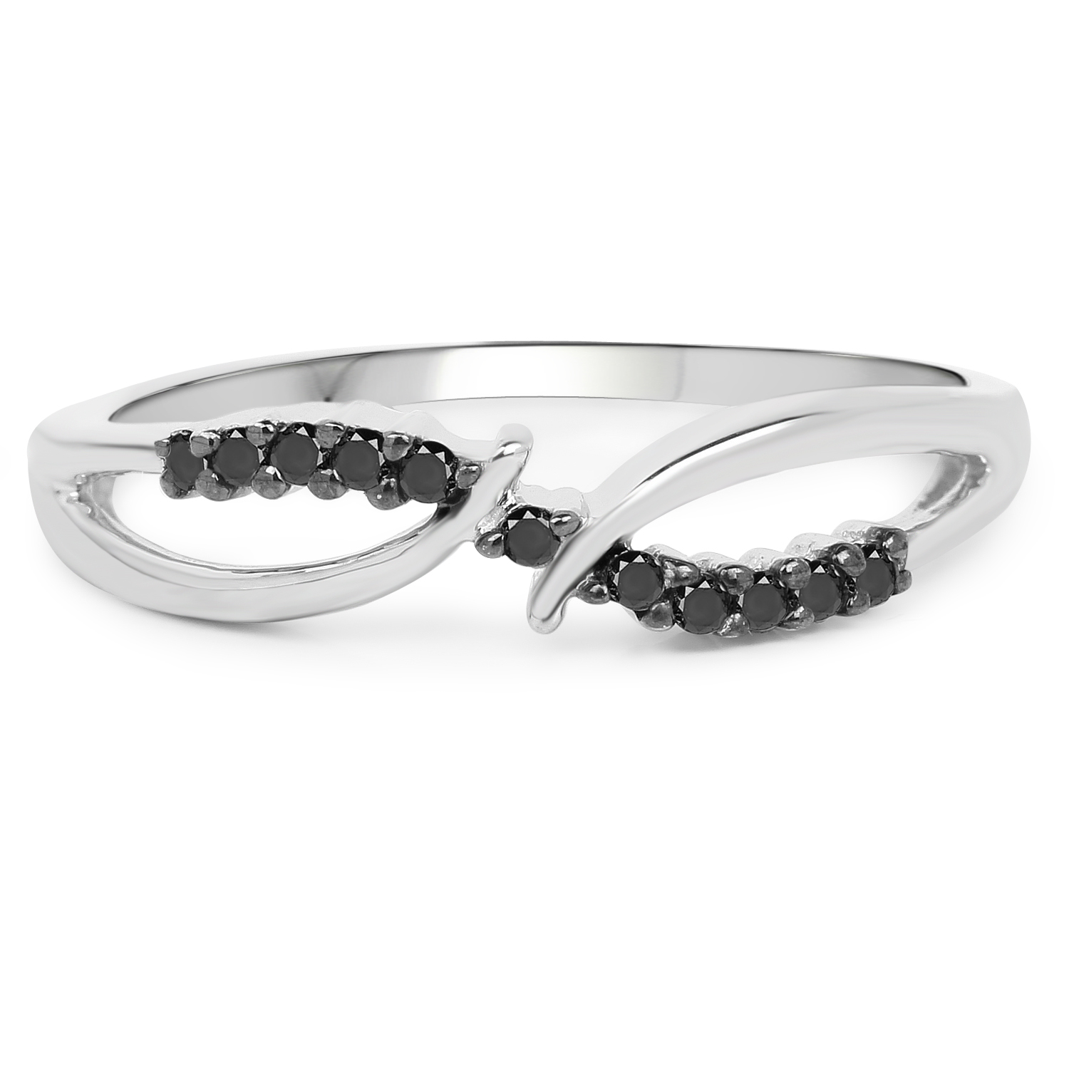 0.12 Carat Genuine Black Diamond .925 Sterling Silver Ring