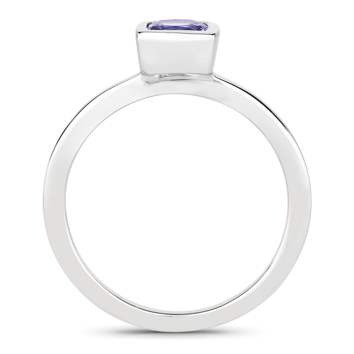 0.55 Carat Genuine Tanzanite .925 Sterling Silver Ring