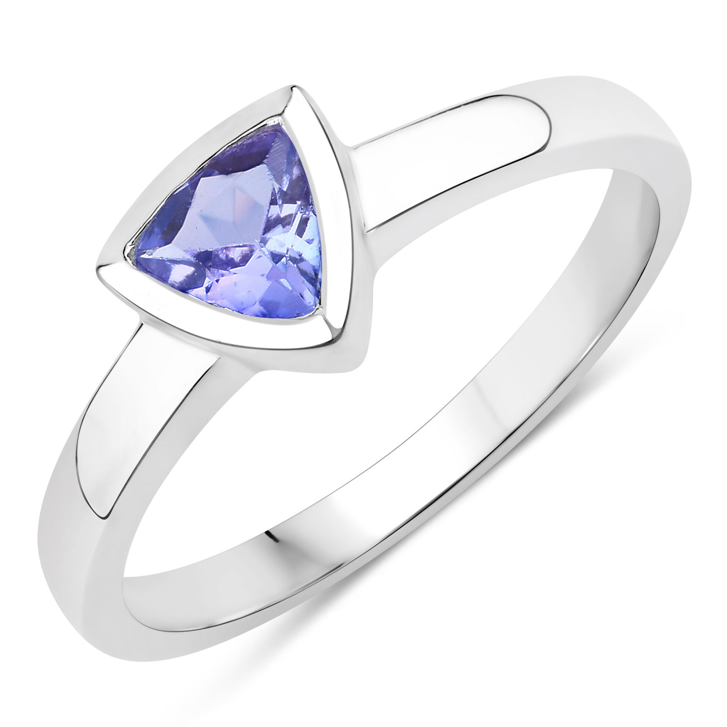 0.43 Carat Genuine Tanzanite .925 Sterling Silver Ring