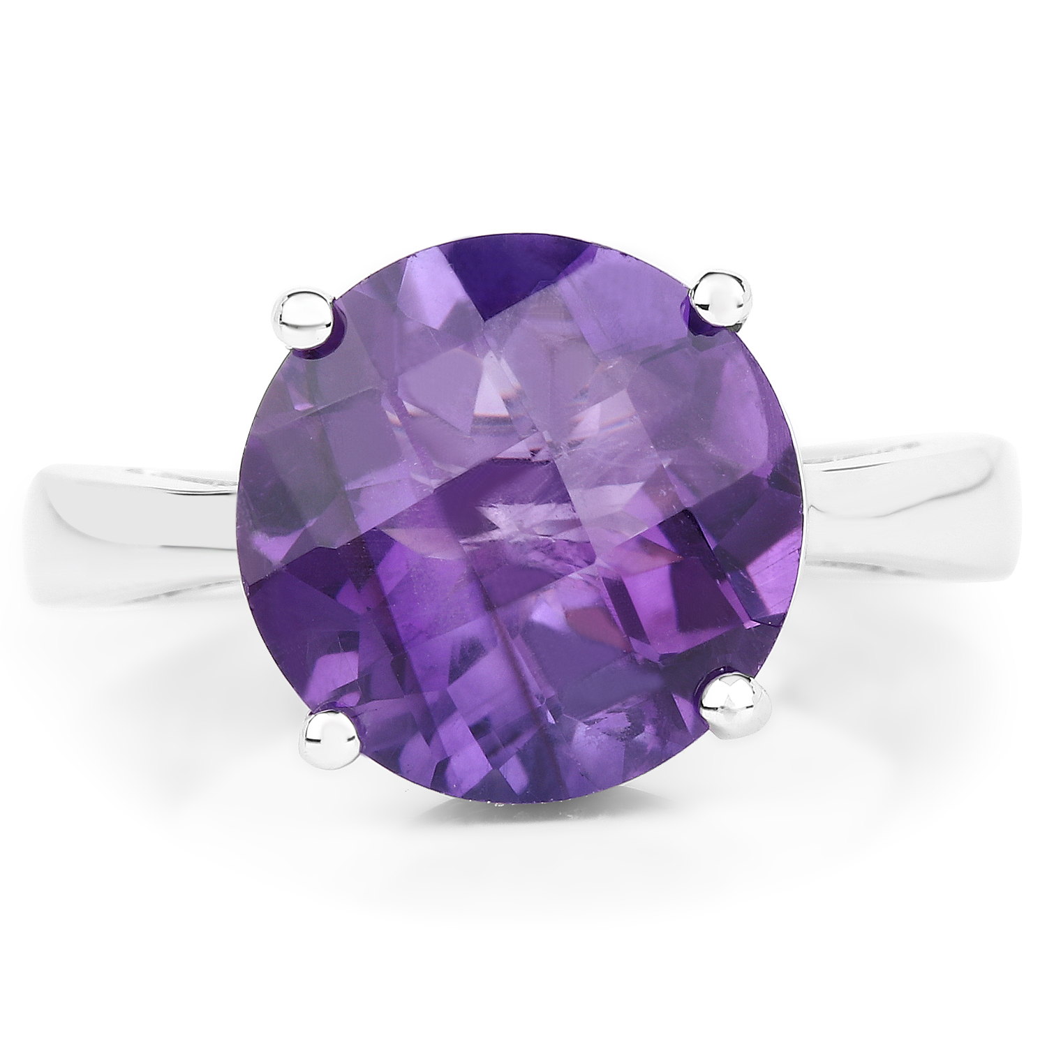 5.60 Carat Genuine Amethyst .925 Sterling Silver Ring