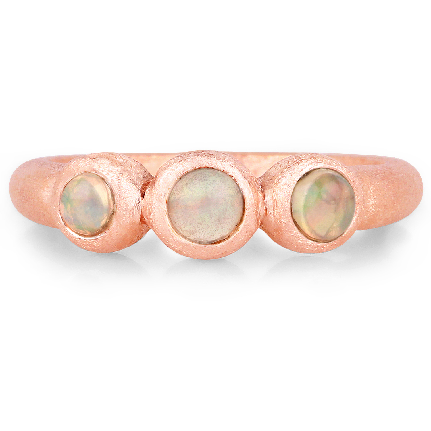 14K Rose Gold Plated 0.42 Carat Genuine Ethiopian Opal .925 Sterling Silver Ring