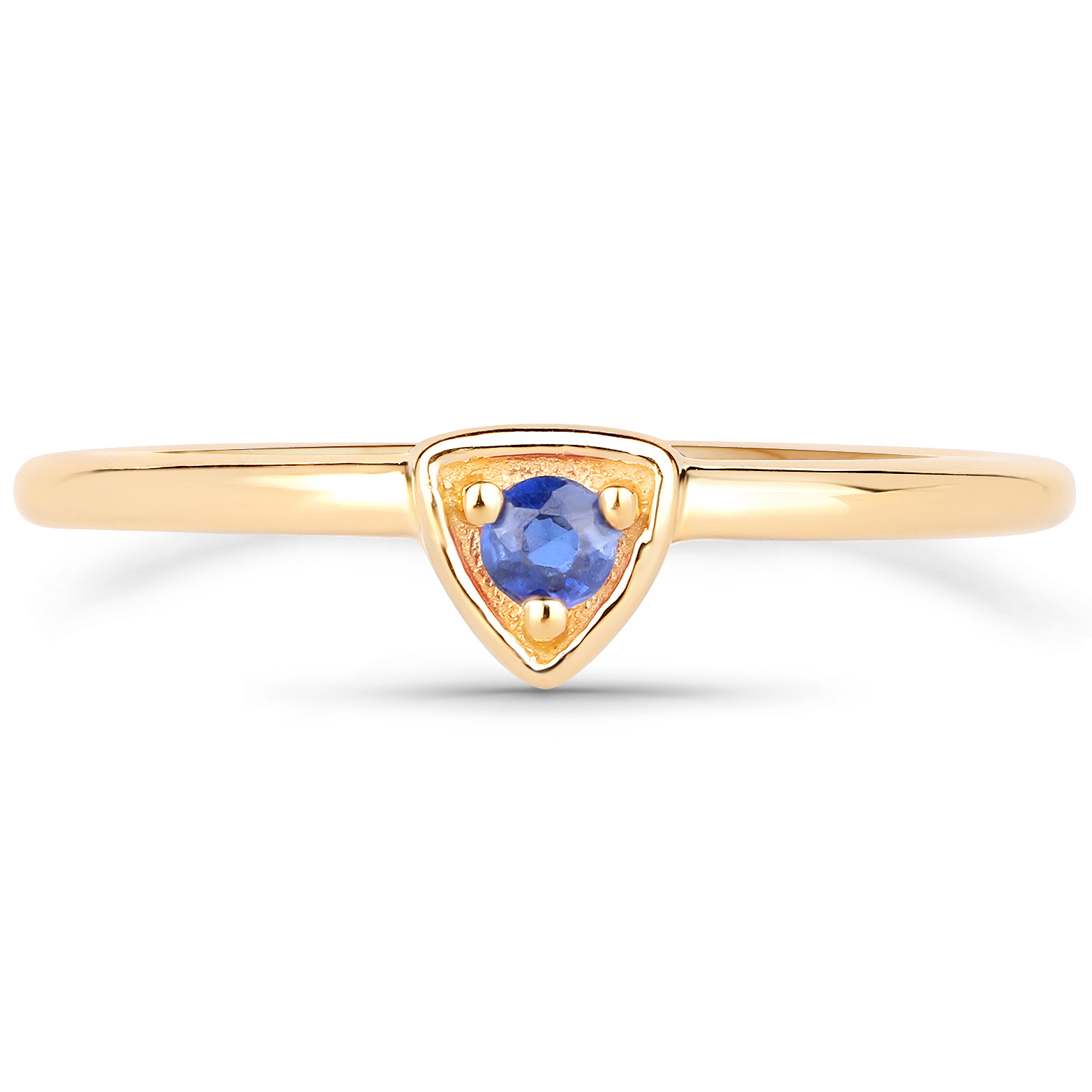 18K Yellow Gold Plated 0.07 Carat Genuine Kyanite .925 Sterling Silver Ring