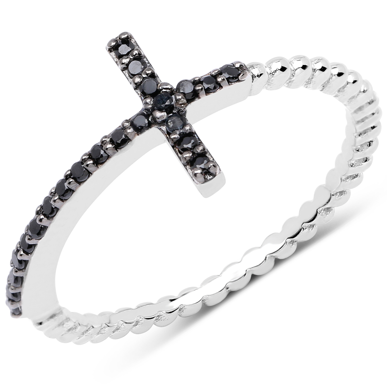 0.15 Carat Genuine Black Spinel .925 Sterling Silver Ring