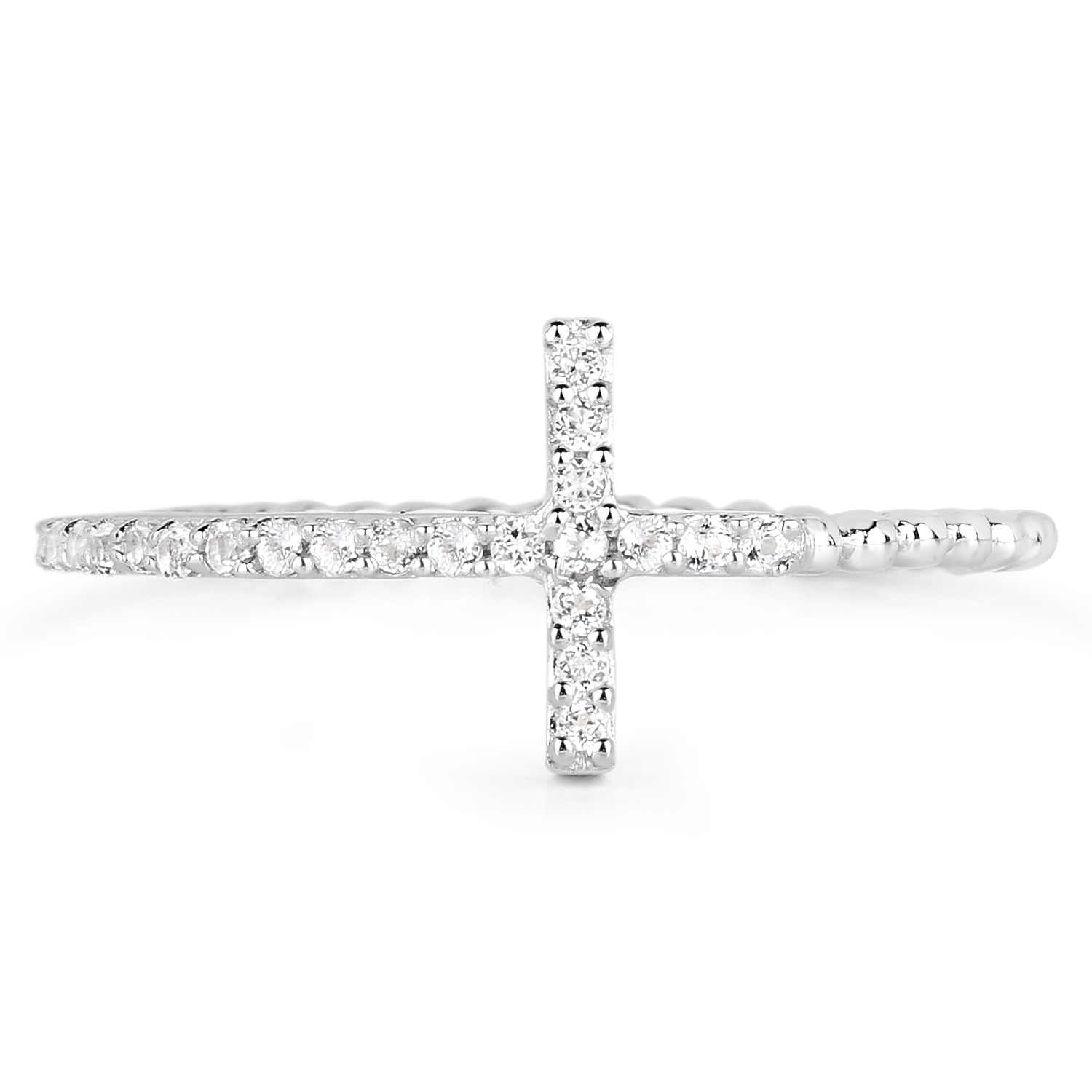 0.20 Carat Genuine White Topaz .925 Sterling Silver Ring