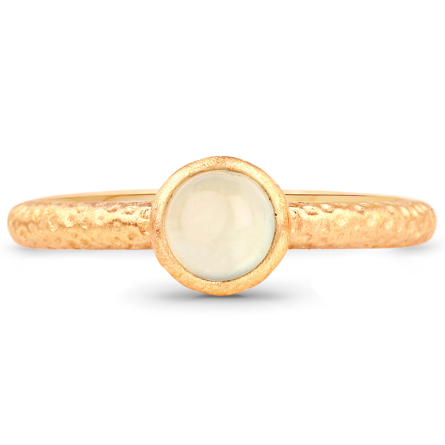 18K Yellow Gold Plated 0.57 Carat Genuine Prehnite .925 Sterling Silver Ring