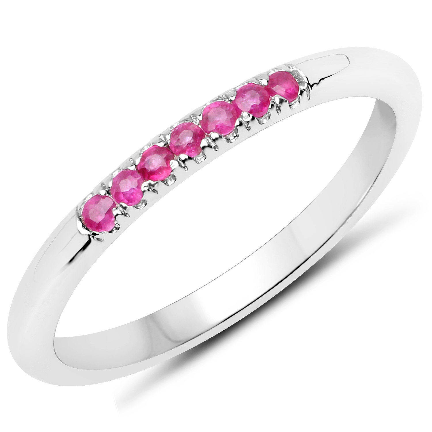 0.13 Carat Genuine Ruby .925 Sterling Silver Ring