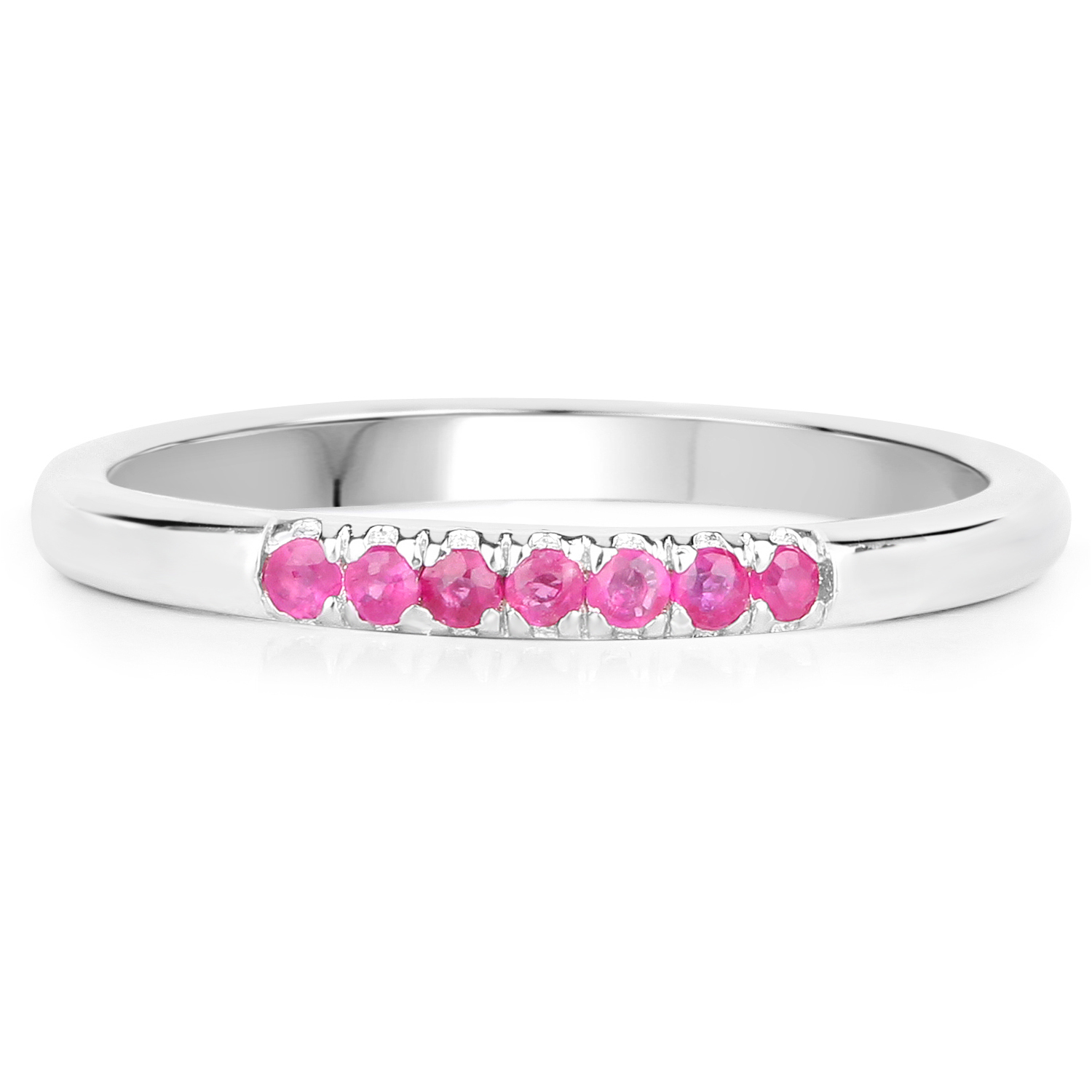 0.13 Carat Genuine Ruby .925 Sterling Silver Ring