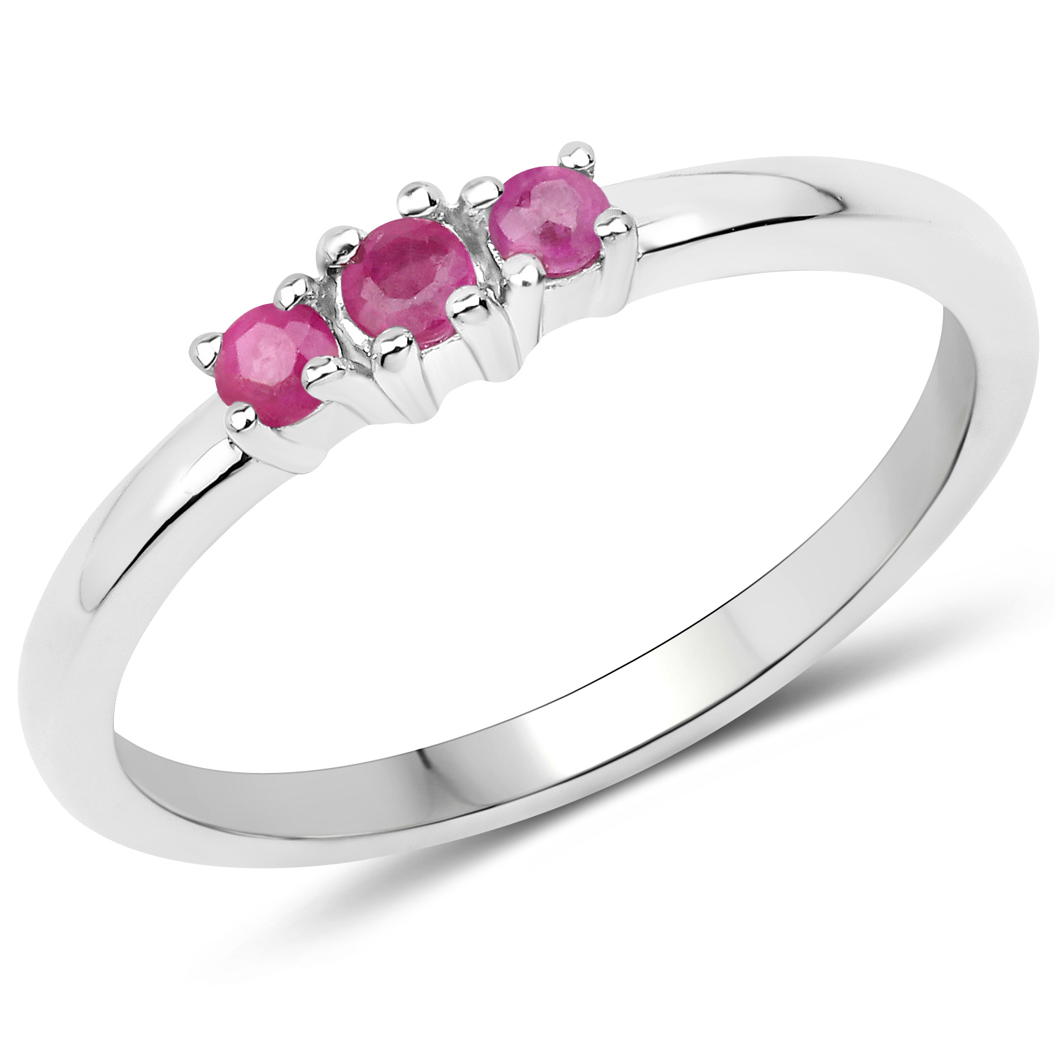 0.18 Carat Genuine Ruby .925 Sterling Silver Ring