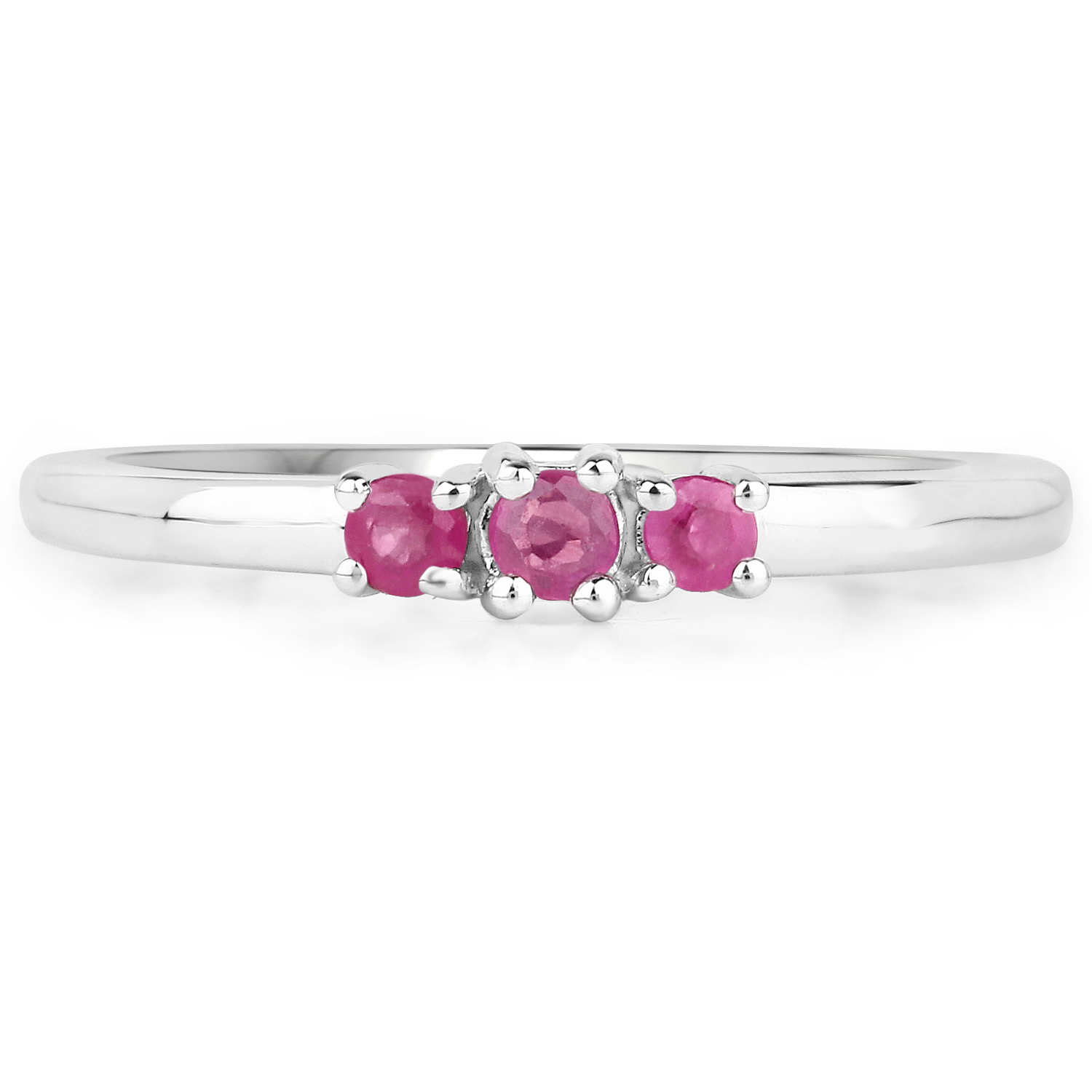 0.18 Carat Genuine Ruby .925 Sterling Silver Ring