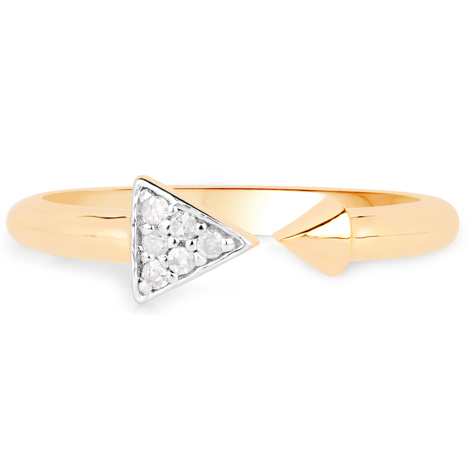 18K Yellow Gold Plated 0.05 Carat Genuine White Diamond .925 Sterling Silver Ring