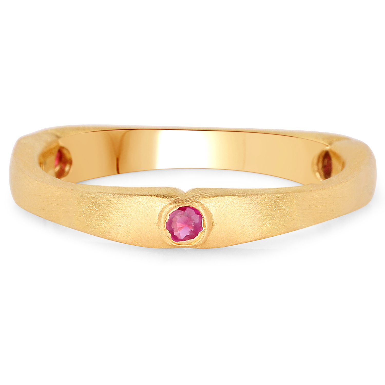 18K Yellow Gold Plated 0.15 Carat Genuine Ruby .925 Sterling Silver Ring