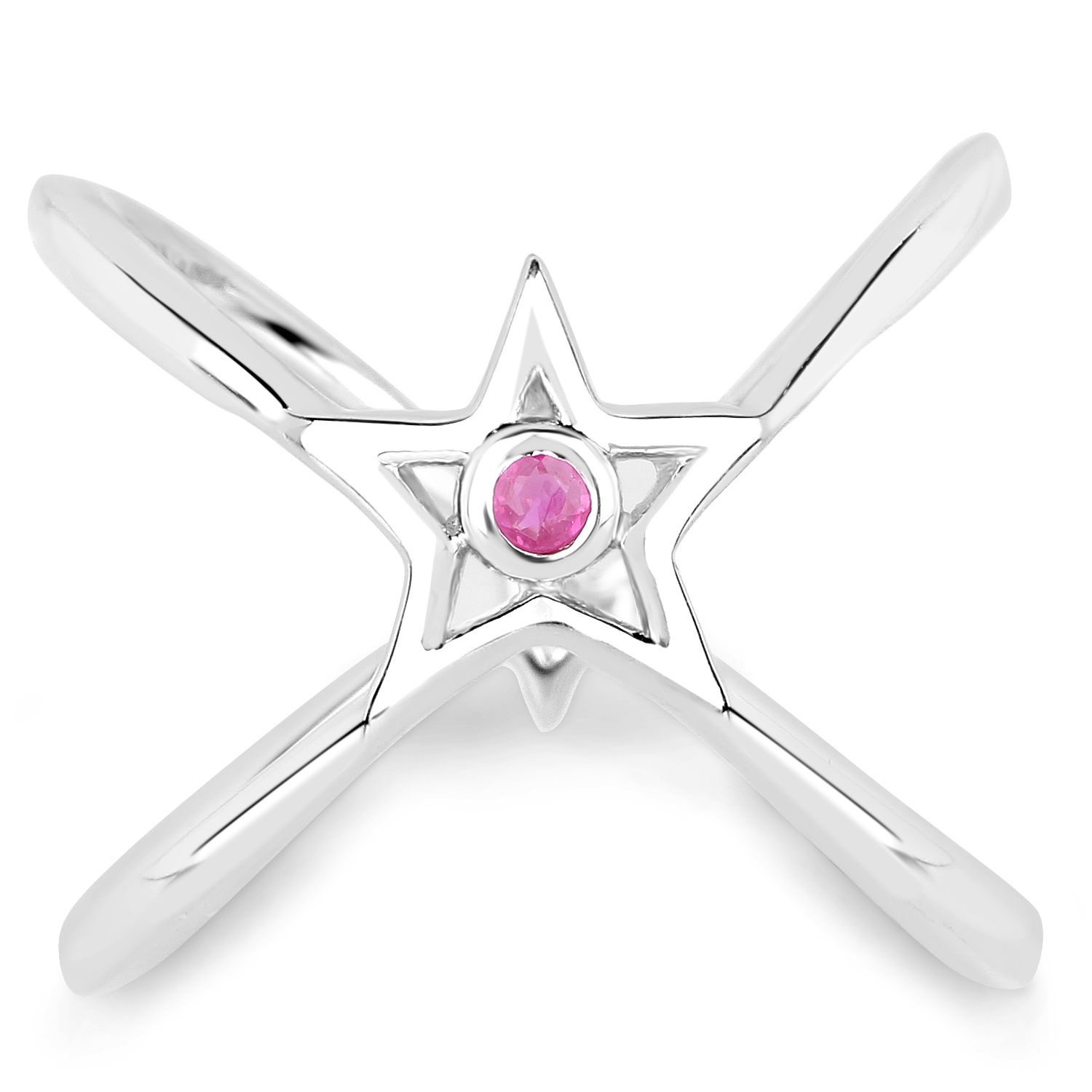 0.05 Carat Genuine Ruby .925 Sterling Silver Ring