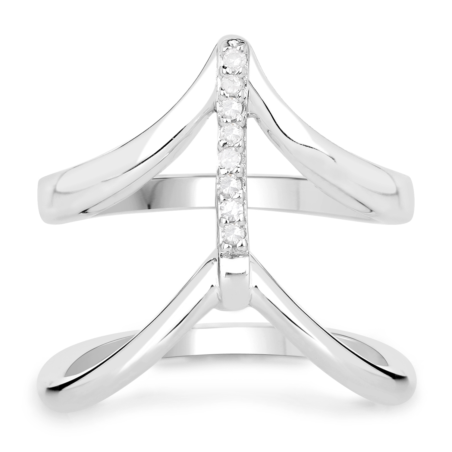 0.06 Carat Genuine White Diamond .925 Sterling Silver Ring