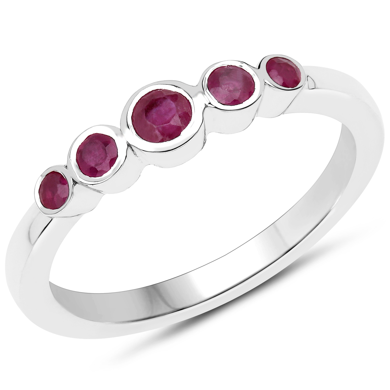 0.37 Carat Genuine Ruby .925 Sterling Silver Ring