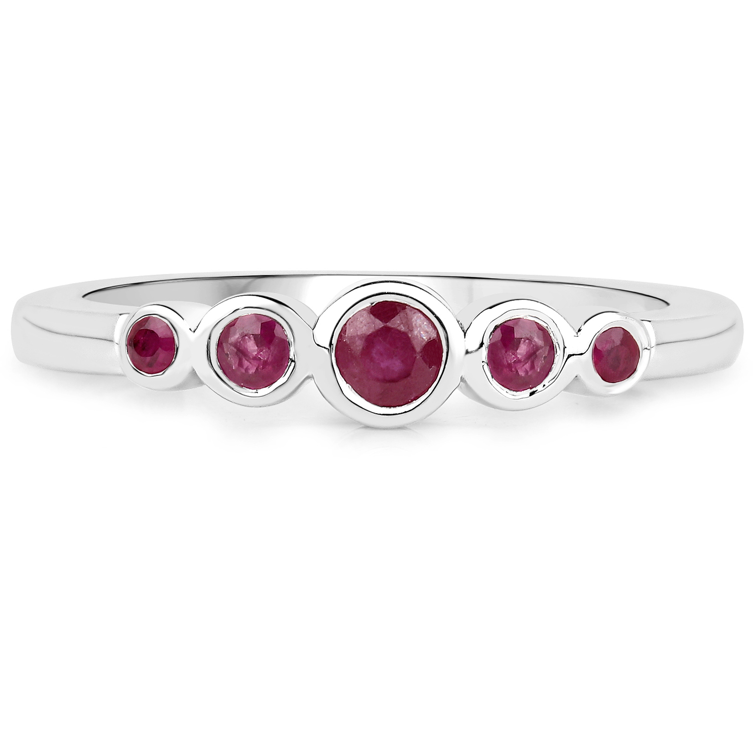 0.37 Carat Genuine Ruby .925 Sterling Silver Ring