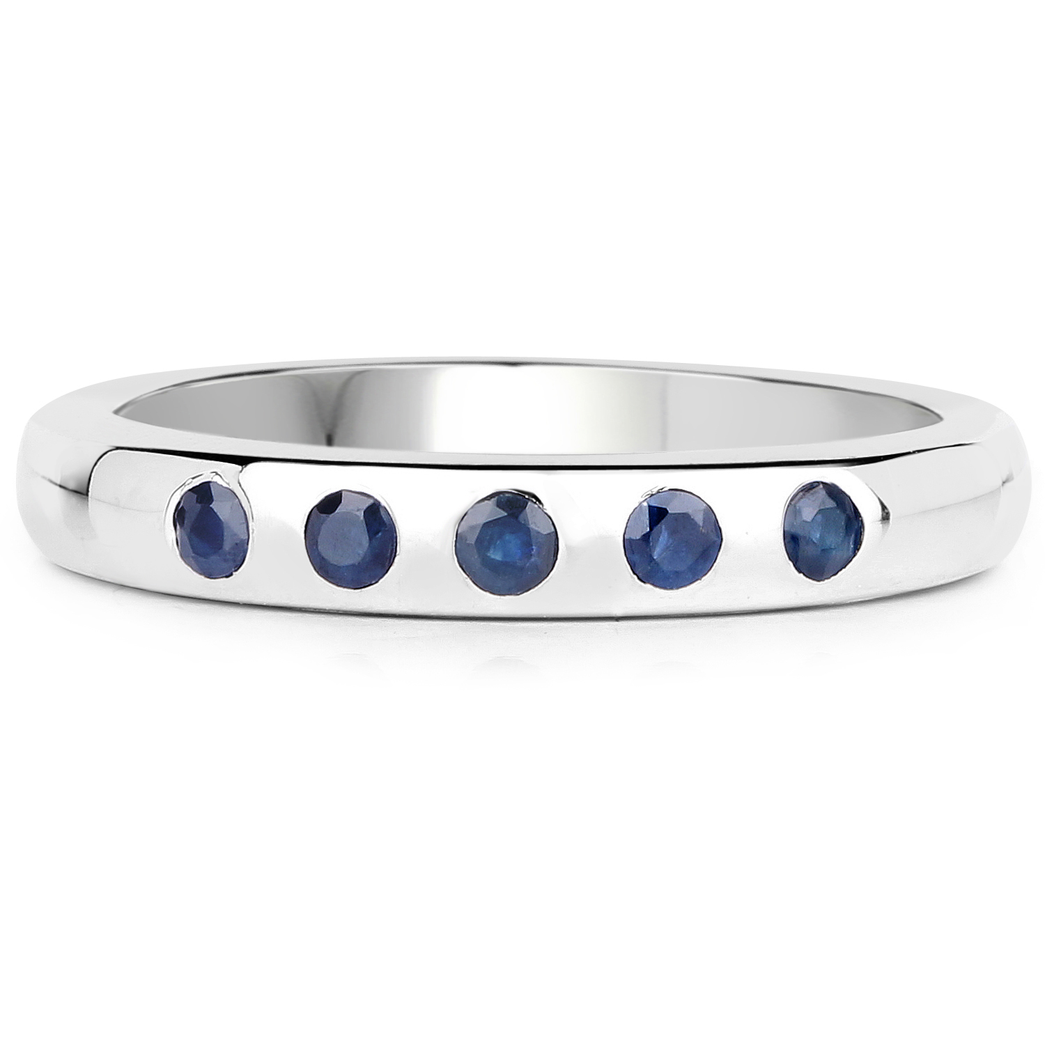 0.20 Carat Genuine Blue Sapphire .925 Sterling Silver Ring