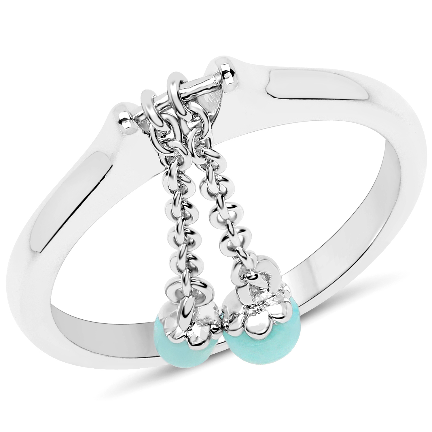 0.40 Carat Genuine Amazonite .925 Sterling Silver Ring