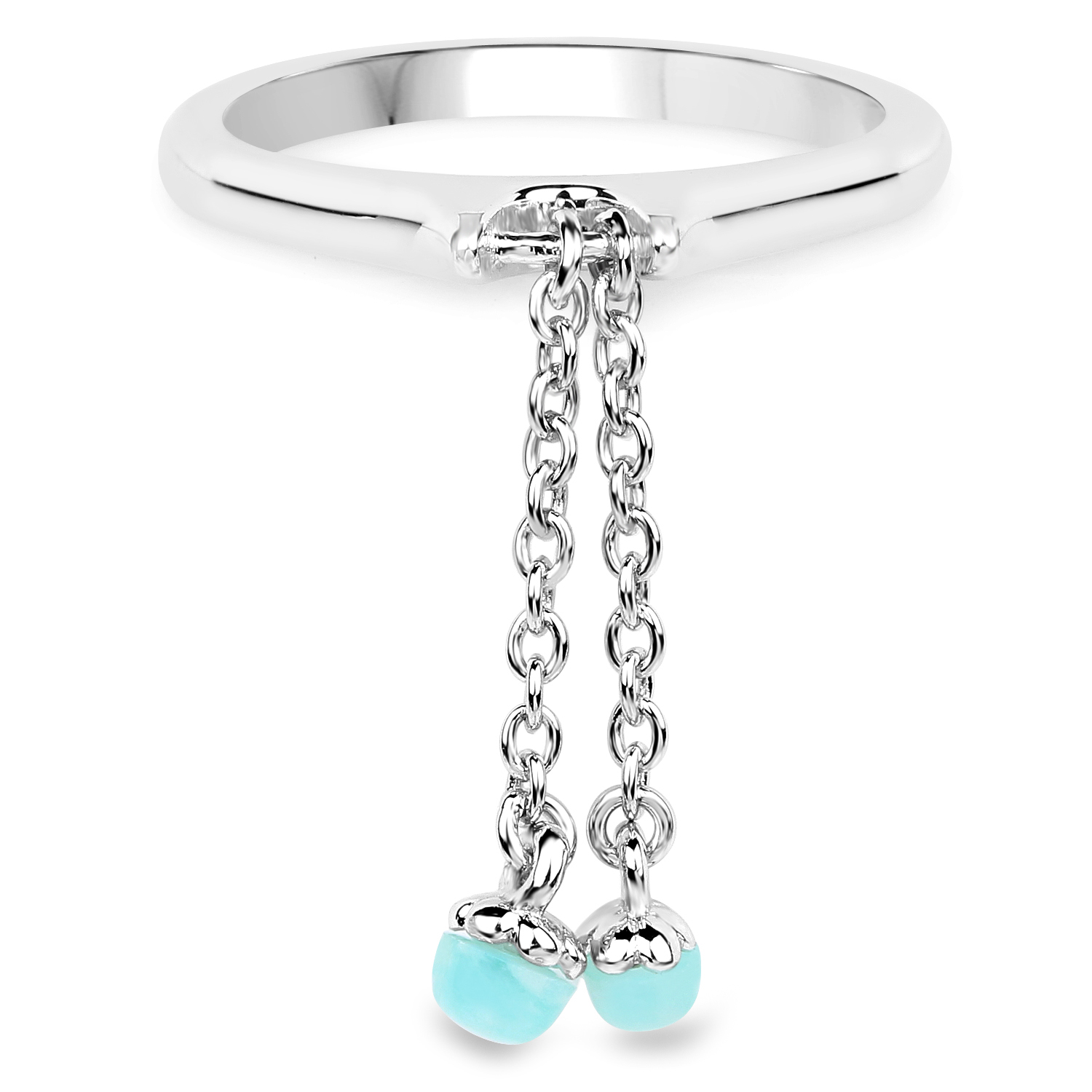 0.40 Carat Genuine Amazonite .925 Sterling Silver Ring