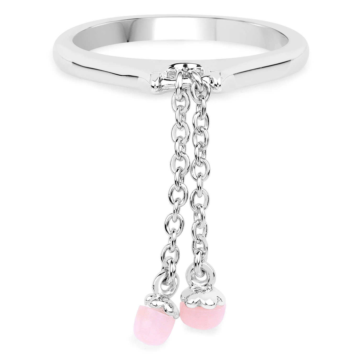 0.32 Carat Genuine Pink Opal .925 Sterling Silver Ring