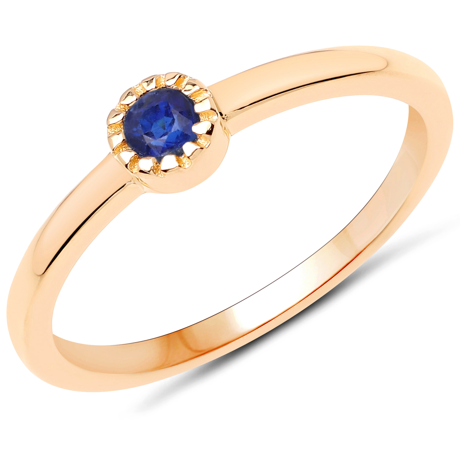 18K Yellow Gold Plated 0.14 Carat Genuine Kyanite .925 Sterling Silver Ring