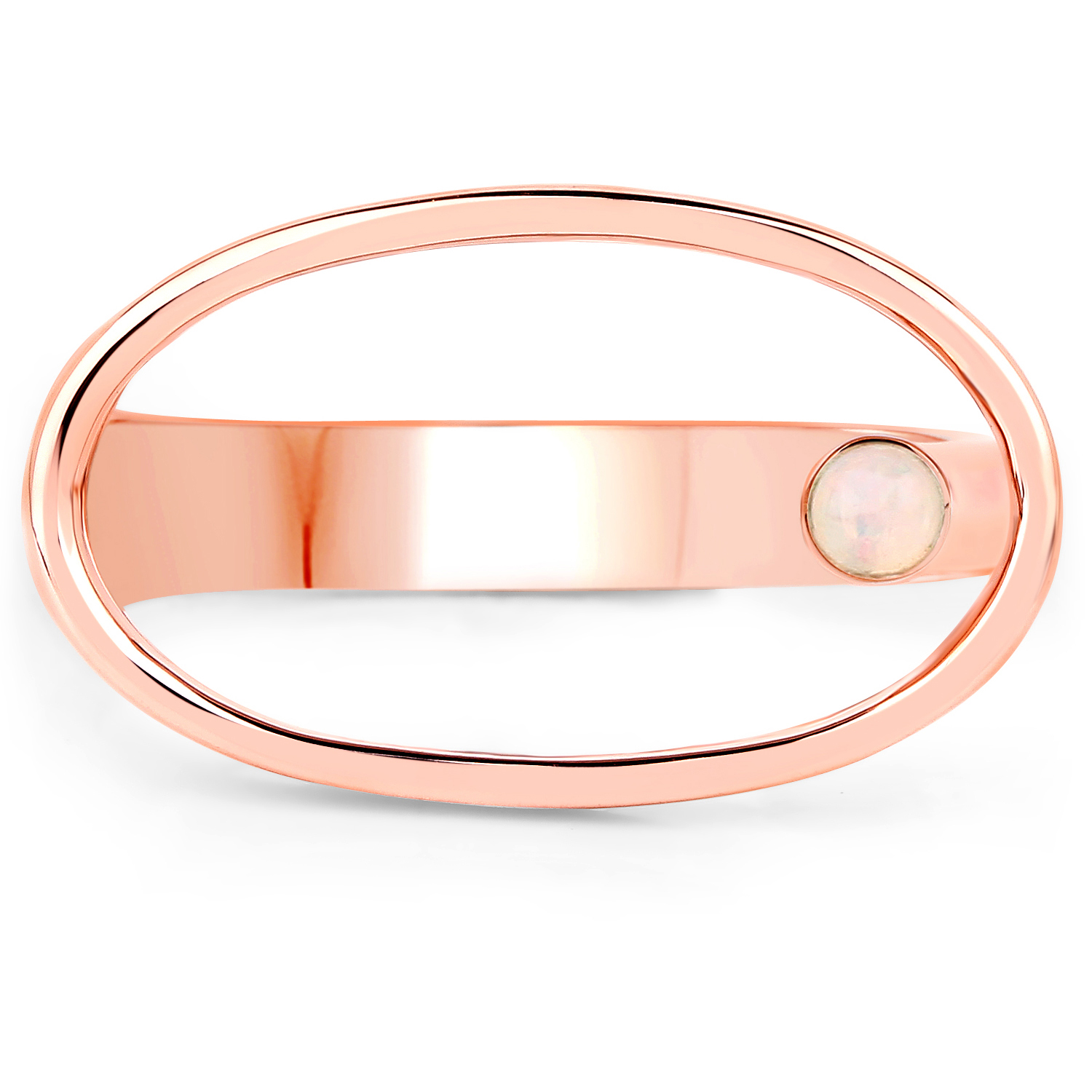 18K Rose Gold Plated 0.04 Carat Genuine Ethiopian Opal .925 Sterling Silver Ring