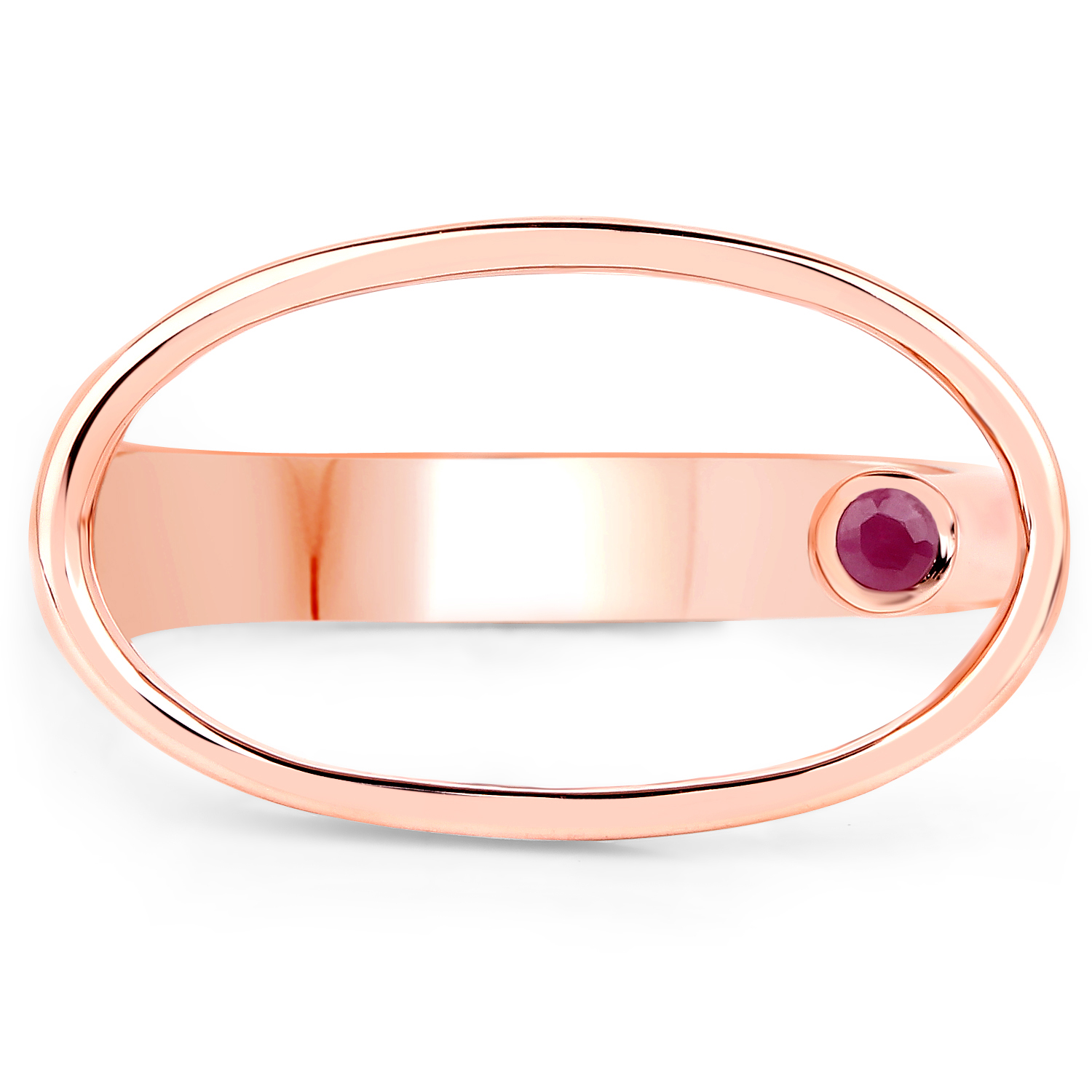 18K Rose Gold Plated 0.08 Carat Genuine Ruby .925 Sterling Silver Ring