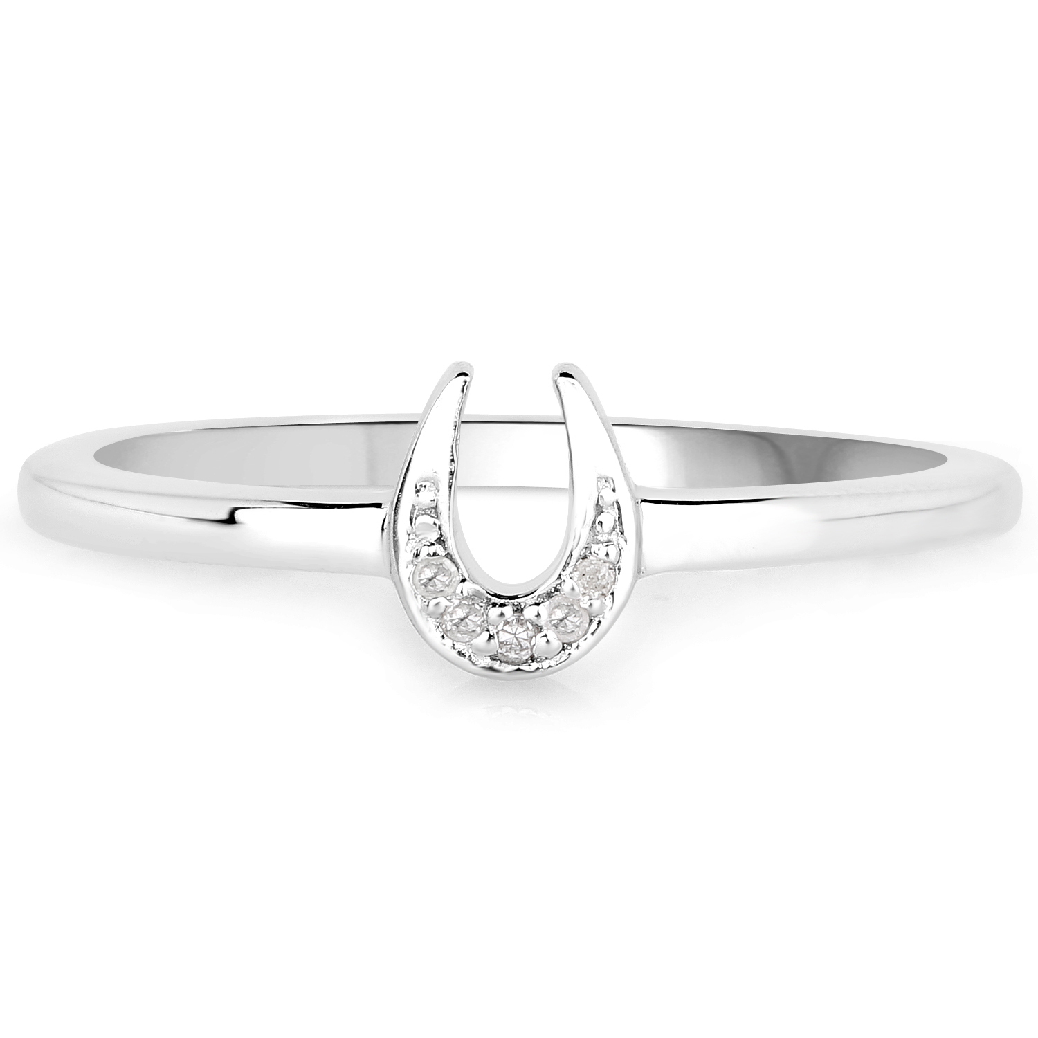 0.02 Carat Genuine White Diamond .925 Sterling Silver Ring