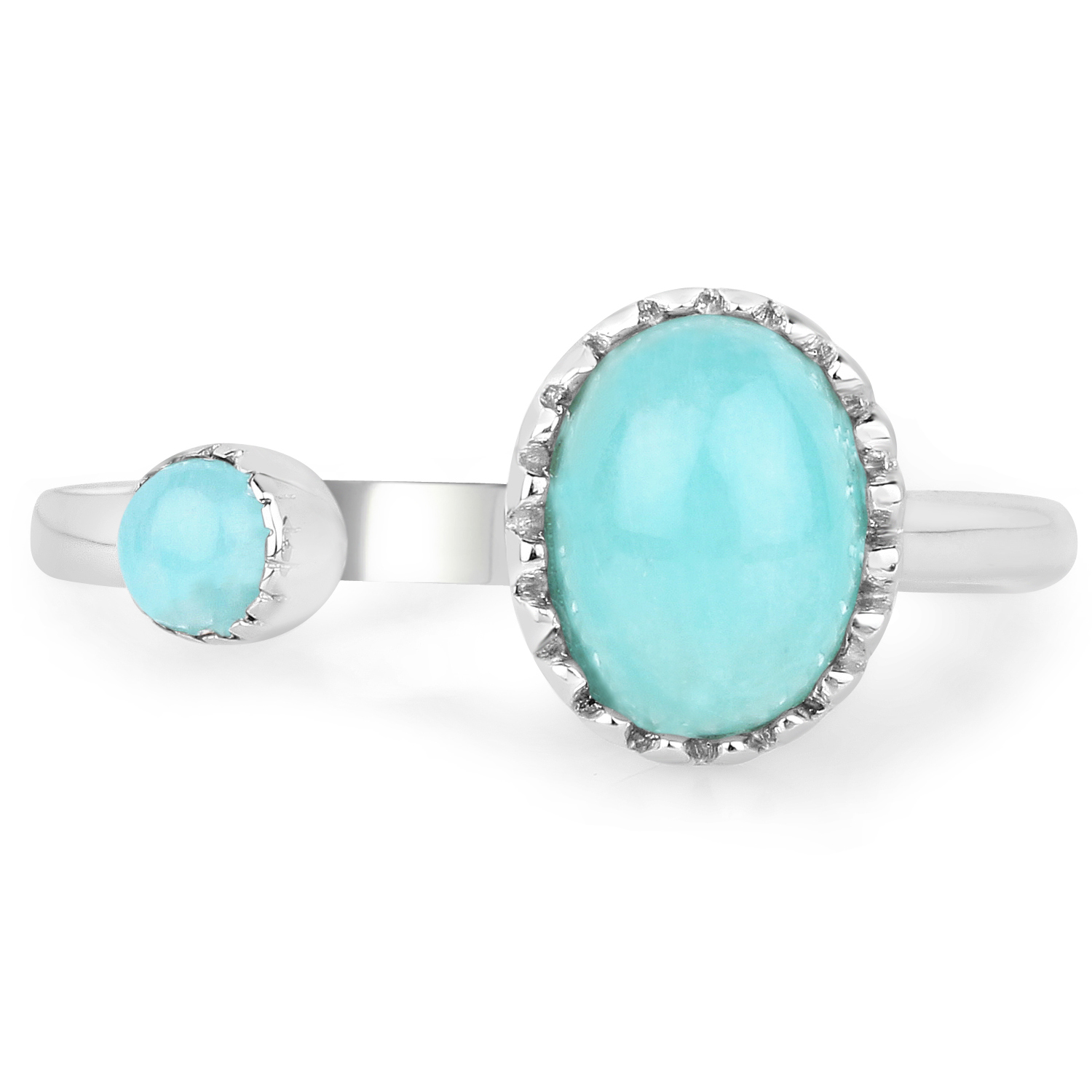 1.61 Carat Genuine Amazonite .925 Sterling Silver Ring