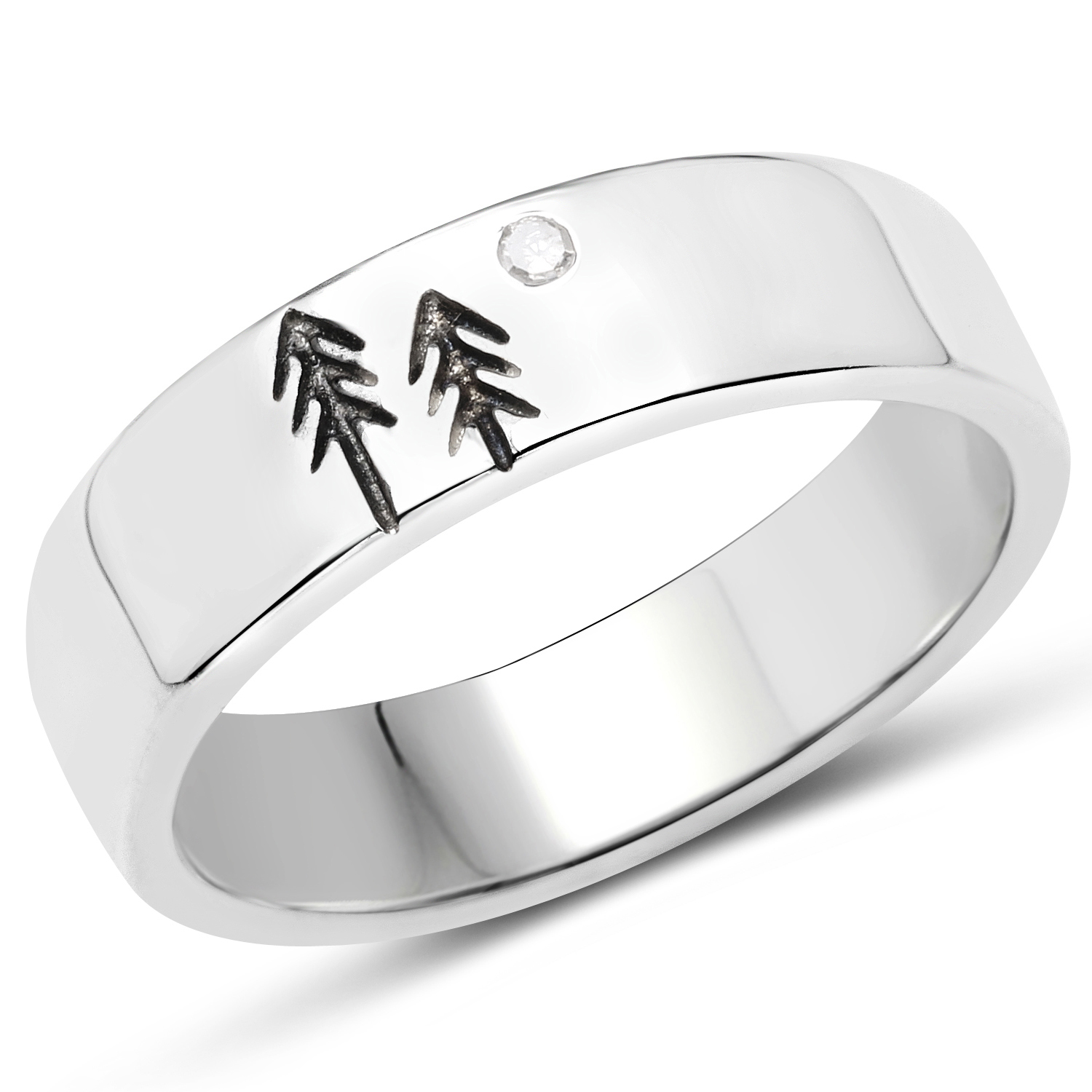 0.02 Carat Genuine White Diamond .925 Sterling Silver Ring