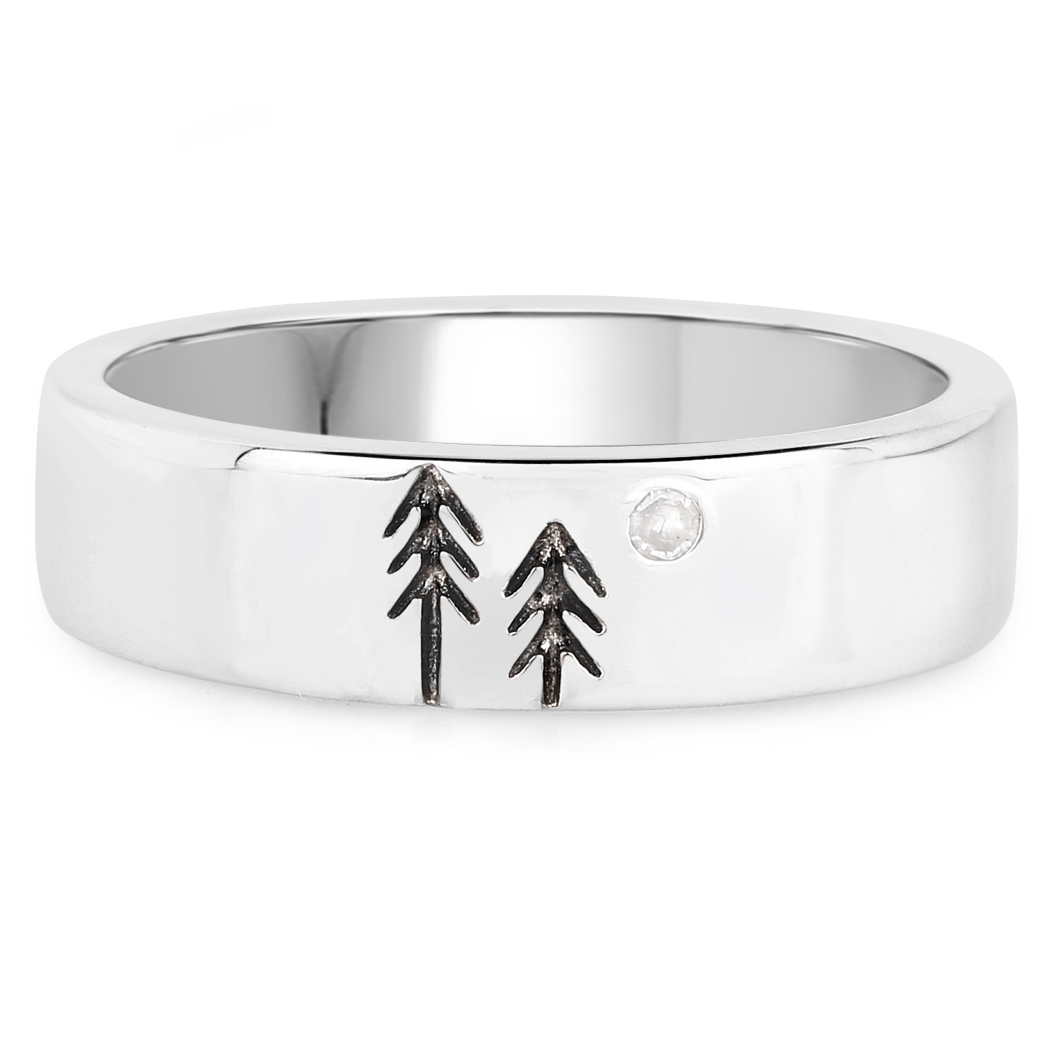 0.02 Carat Genuine White Diamond .925 Sterling Silver Ring