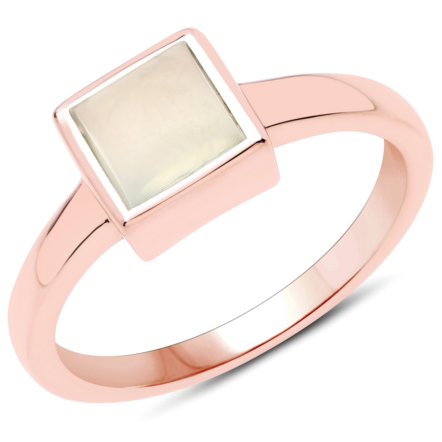 18K Rose Gold Plated 1.74 Carat Genuine Prehnite .925 Sterling Silver Ring
