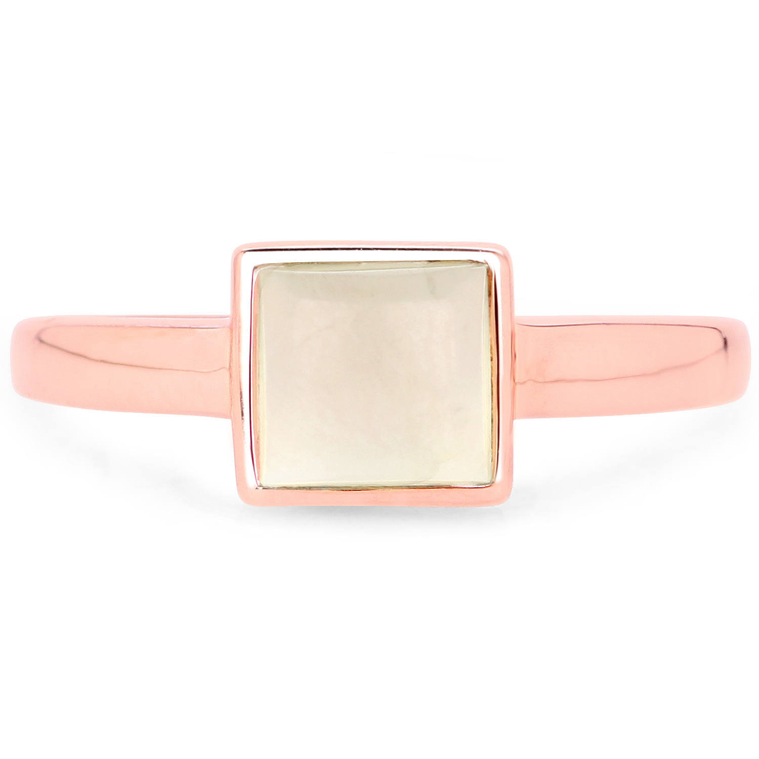 18K Rose Gold Plated 1.74 Carat Genuine Prehnite .925 Sterling Silver Ring